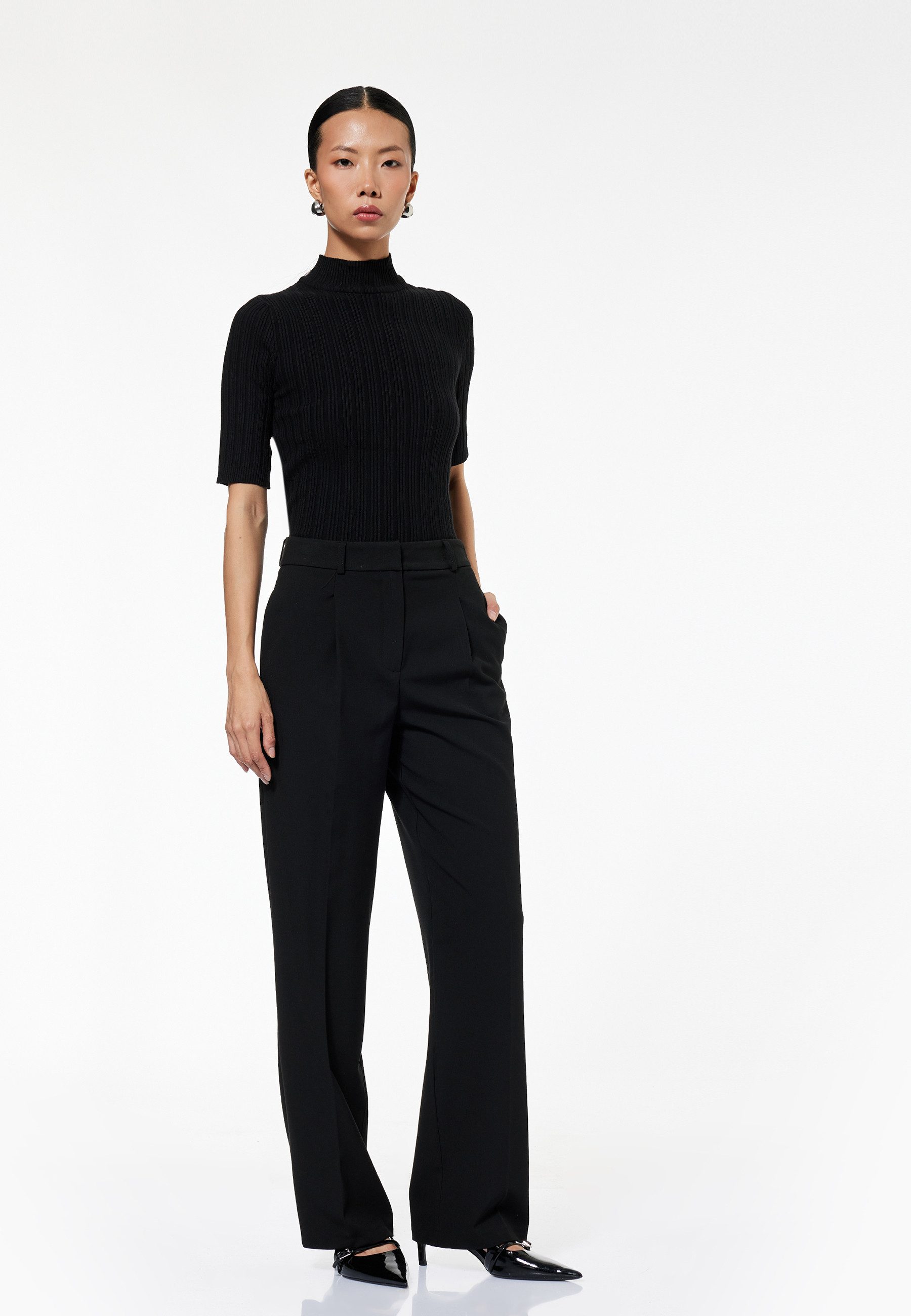 Koton Stoffhose Koton Vizyon Straight Fit Hose Mittlere Taille
