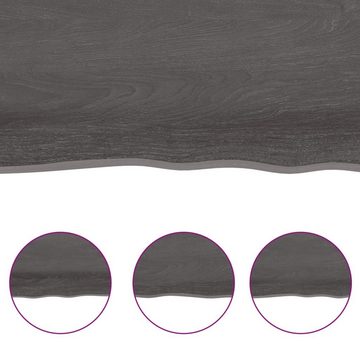 furnicato Tischplatte Dunkelbraun 80x60x2 cm Massivholz Eiche Behandelt