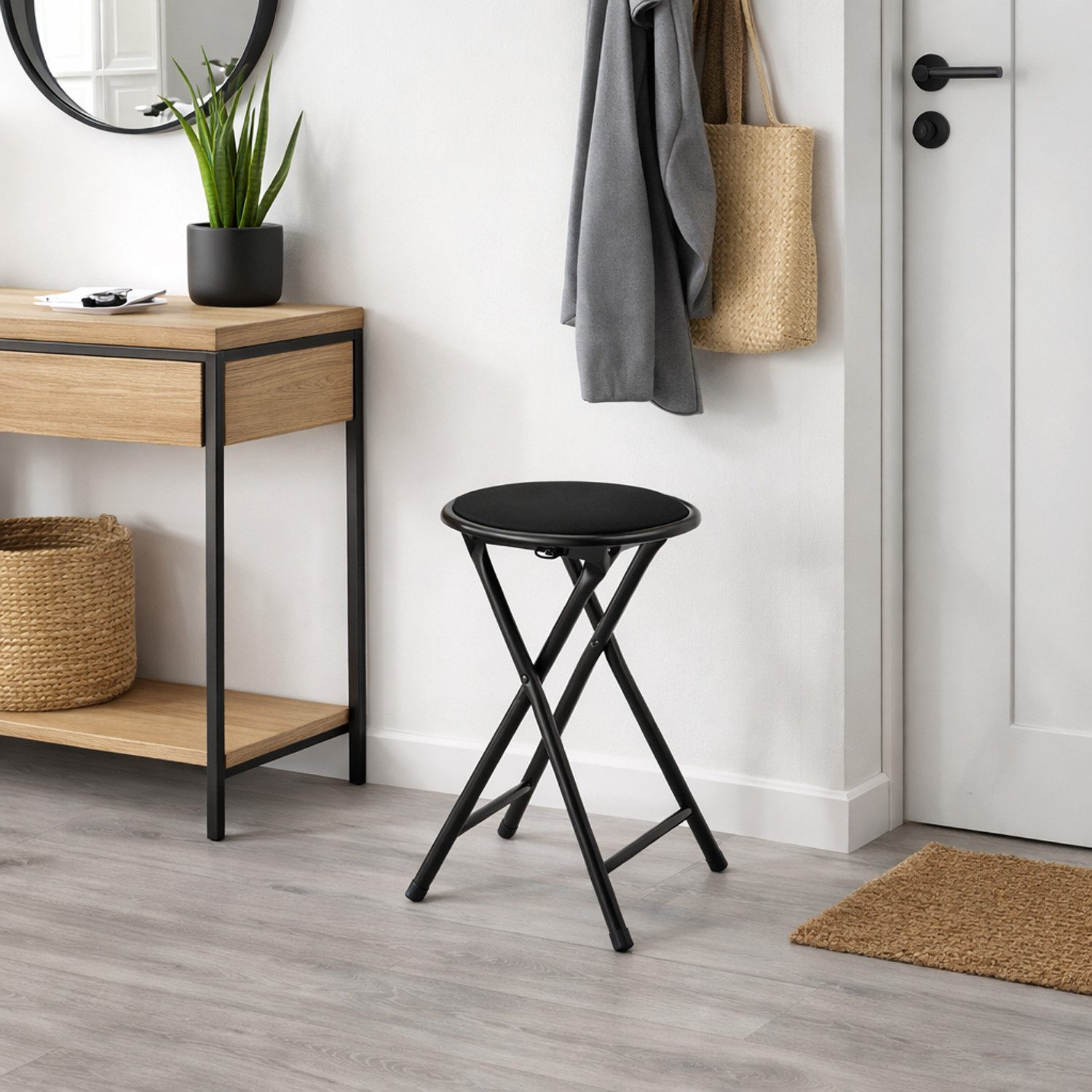 Mojawo Fußhocker Klapphocker Klappstuhl Küchenhocker Hocker Sitzhocker Schw günstig online kaufen