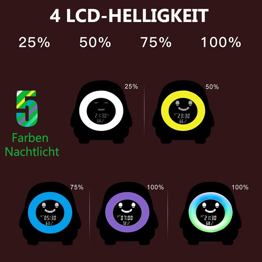 Lichtwecker, Kinderwecker Nachttischlampe, GelldG Kinderuhr Kinderwecker