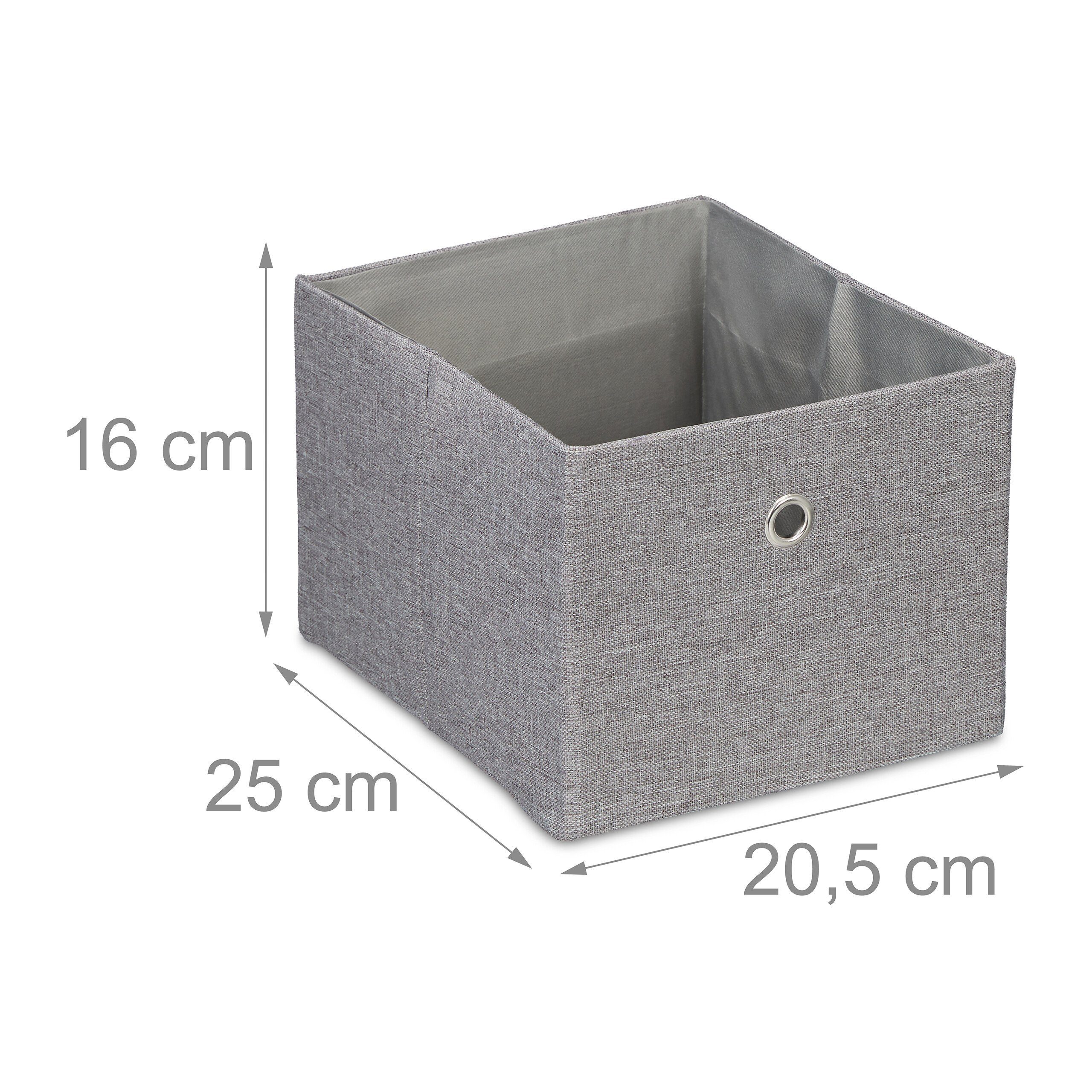 relaxdays Aufbewahrungsbox im 2er Set (2 St), grau – Bild 4 von 5
