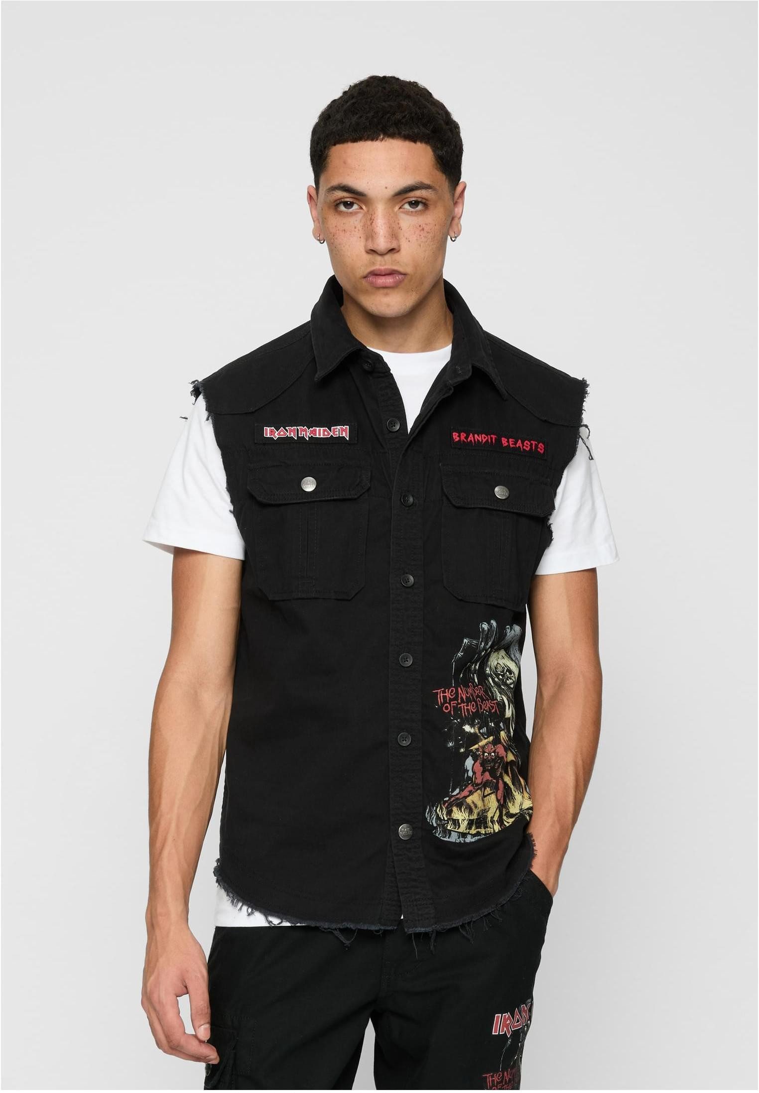 Brandit Kapuzenpullover Iron Maiden Vintage Shirt sleeveless NOTB Hemd ärmellos