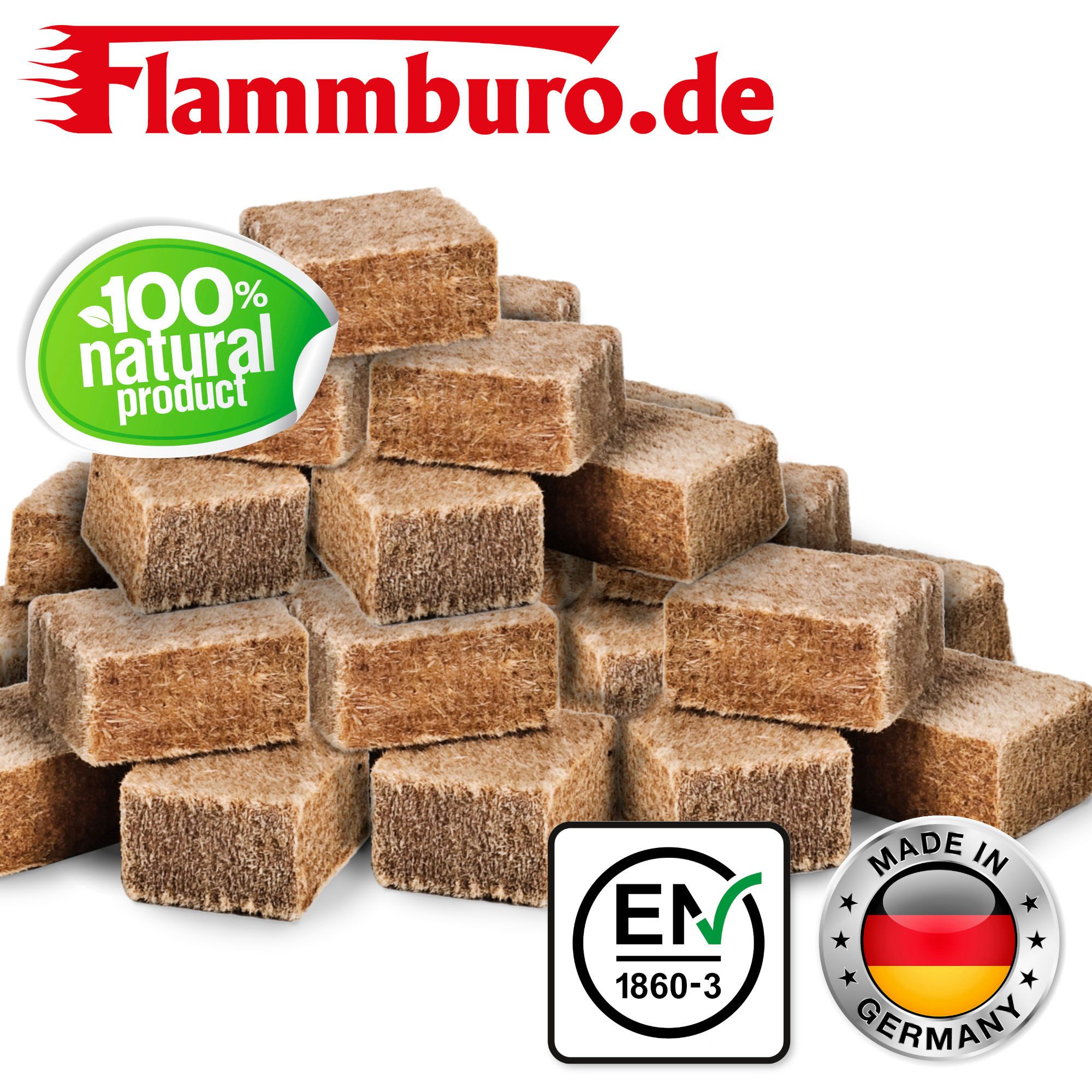 FLAMMBURO Grillanzünder Anzündwürfel 7 kg - Grillanzünder, Kaminanzünder, Ofenanzünder, 7 kg