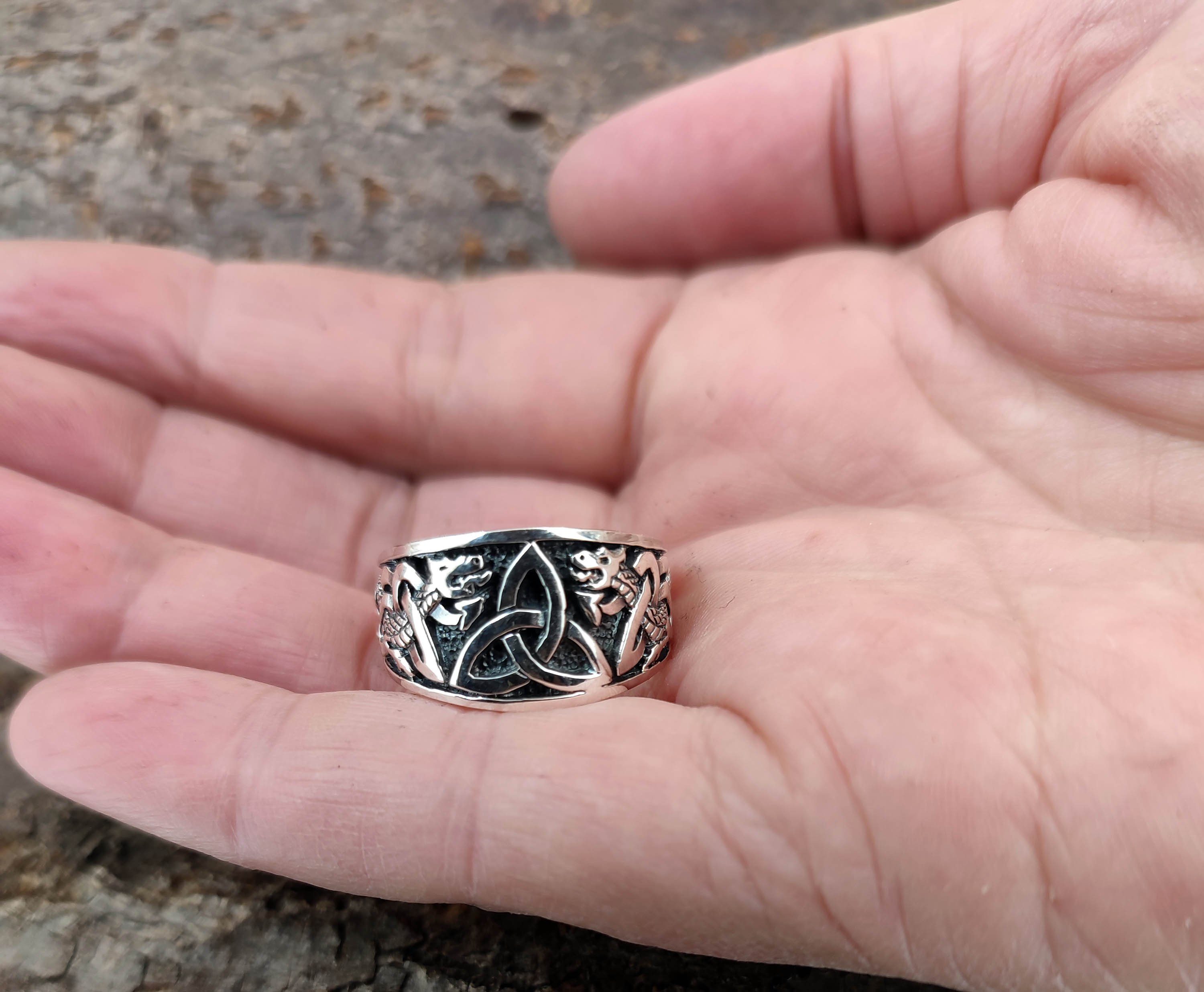 Schlange Fingerring Ring Leather of Silberring 52-74 Triqueta Trinity Knoten Kiss Gr.