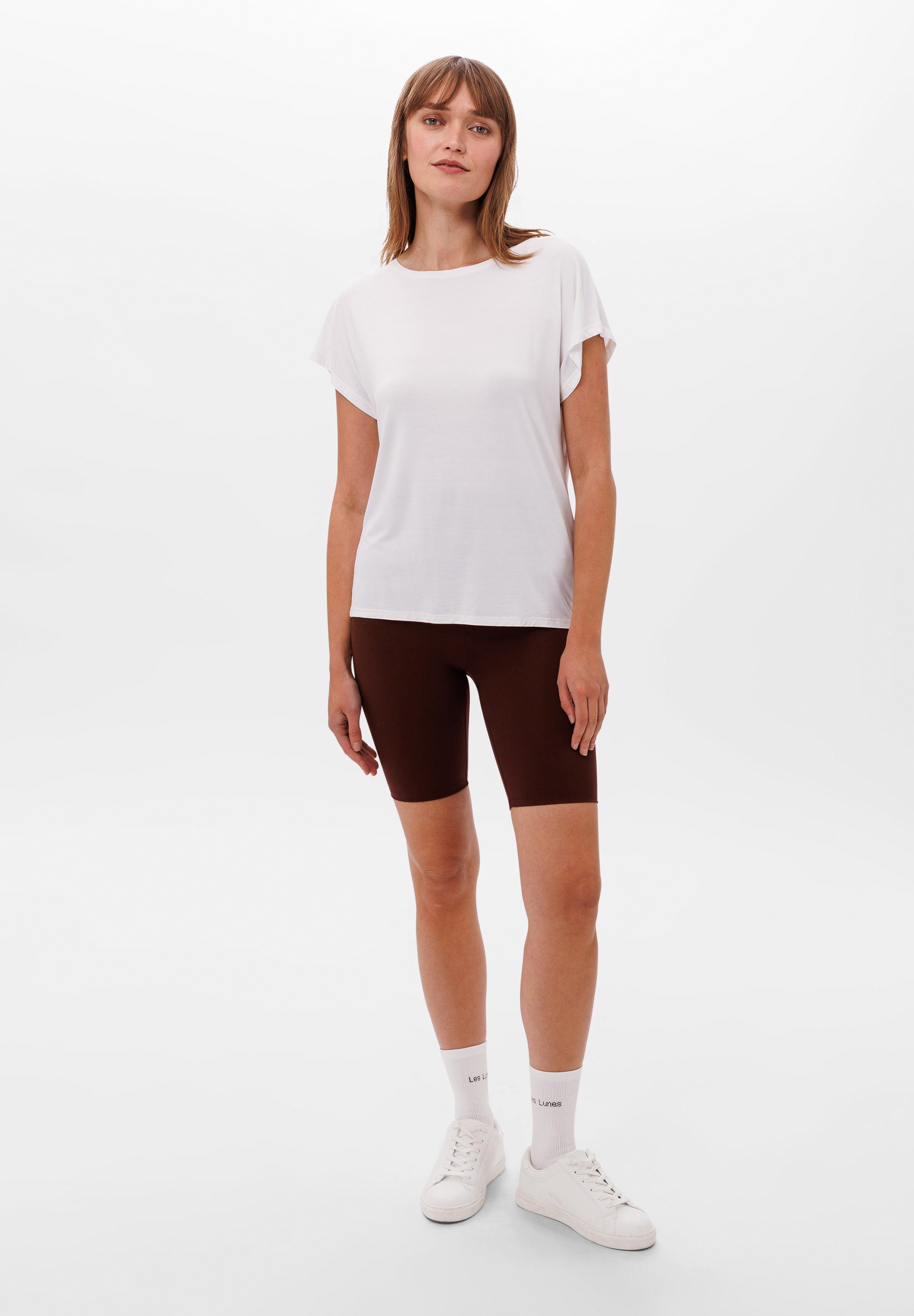 Les Lunes Kurzarmshirt MOLLY Shirt Oversize Weites Rundhals Shirt, Loose Fit, Oversize Look, Casual, Soft