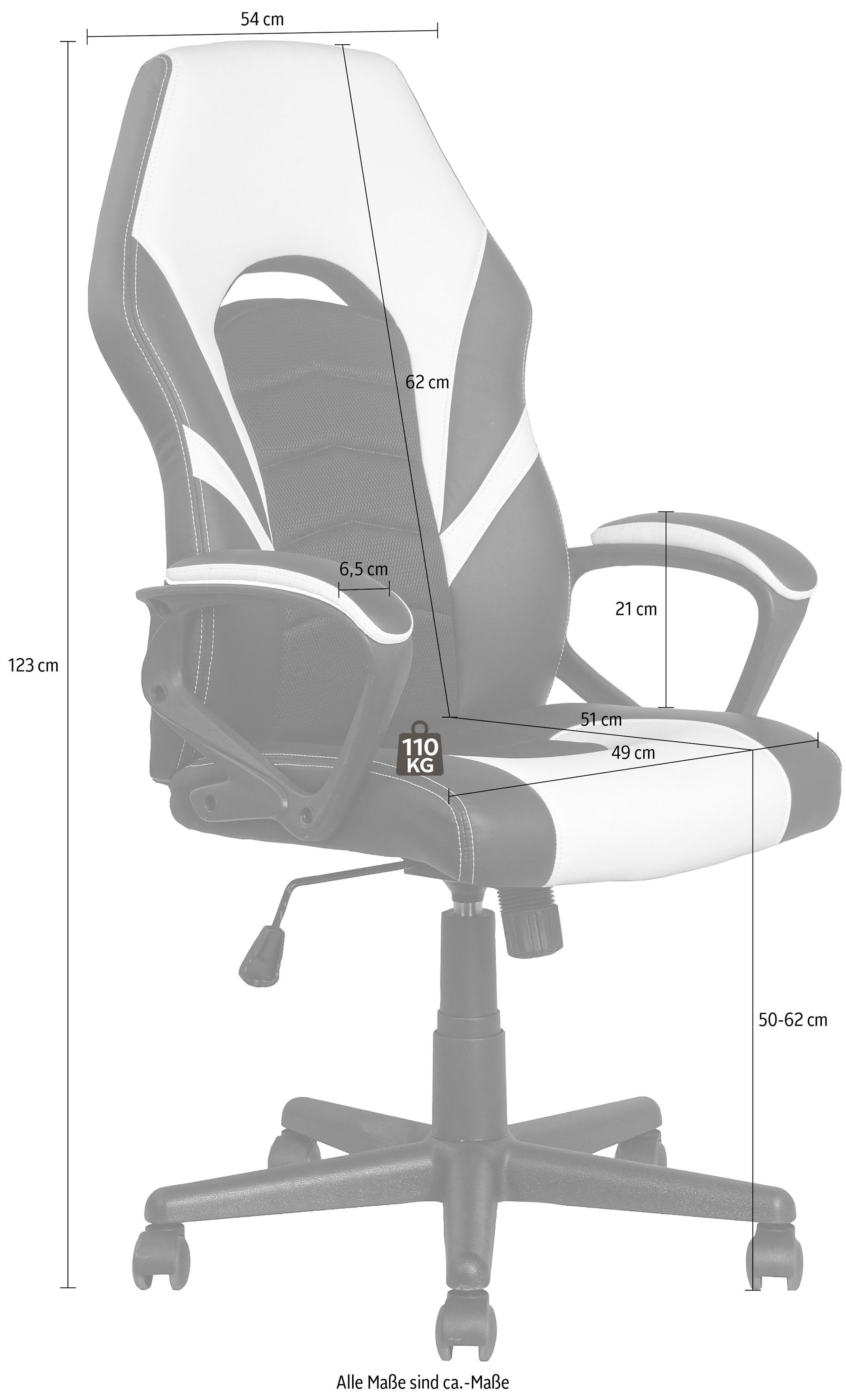 schwarz/weiß Optik, Chefsessel Friends, Gaming Moderne Chair Homexperts