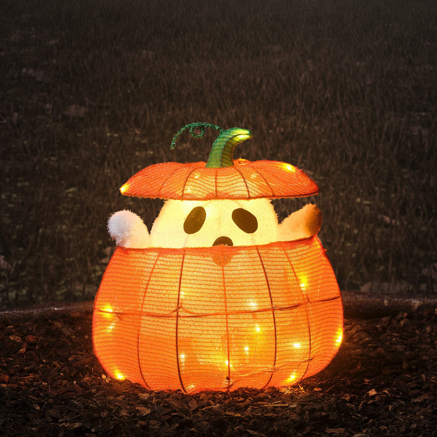Lights4fun LED-Dekofigur Animierter LED Geist im Kürbis – Bild 5 von 5