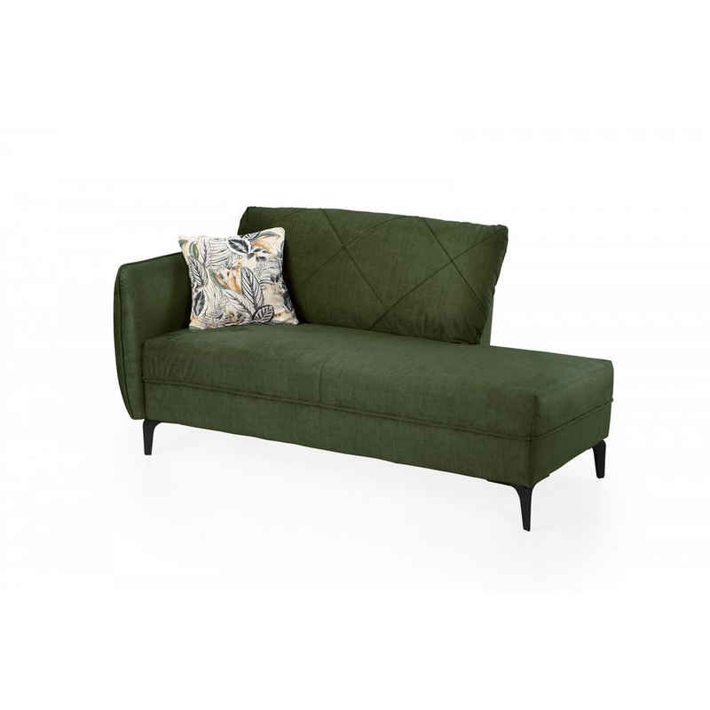 JOB Schlafsofa »Recamiere Sofa Couch Sitzsofa Loungesofa ca. 165 cm NOVARA Microvelour Samt Grün«