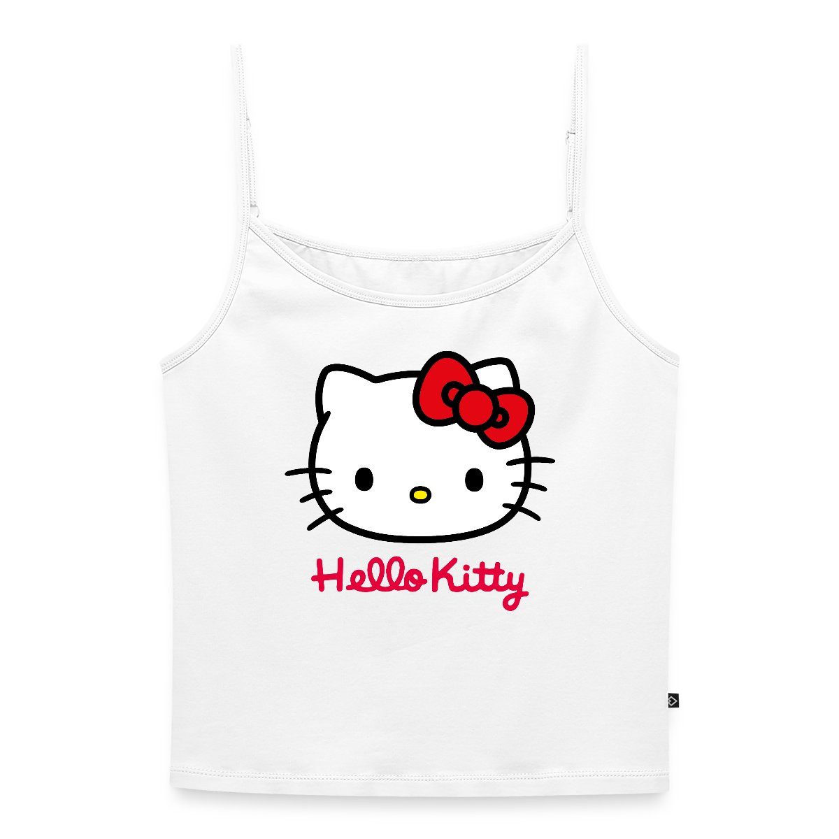 Spreadshirt Spaghettitop Hello Kitty Klassisch Mit Schriftzug Frauen Spaghe günstig online kaufen