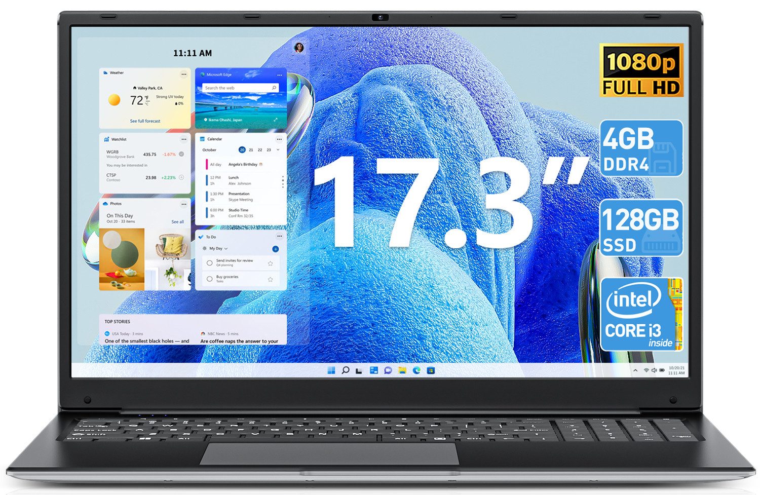 Dual-Band WiFi, Bluetooth 4.2, Celeron, Tragbar und leicht Notebook