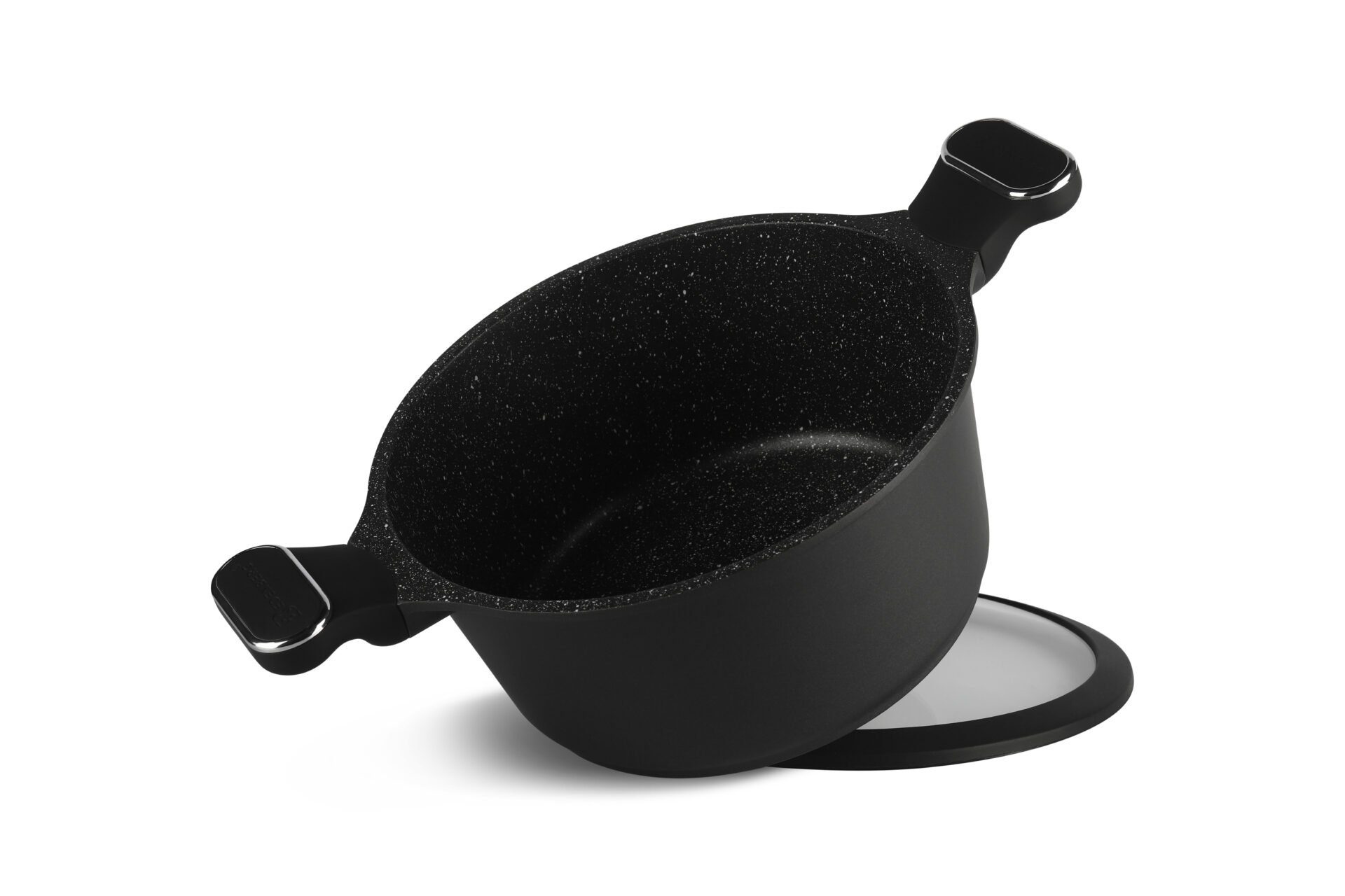 Edenberg Topf-Set 10 tlg Schwarzes Topfset, Matt, Pfanne, Kasserollen, Glasdeckel, Aluminium, Keramik (Entdecken Sie Kochkomfort auf höchstem Niveau – mit diesem stilvollen und vielseitigen Topfset wird jedes Gericht zum Genuss!, 10-tlg., Zeitloses Design des Topfsets. Eine ideale Geschenkidee)