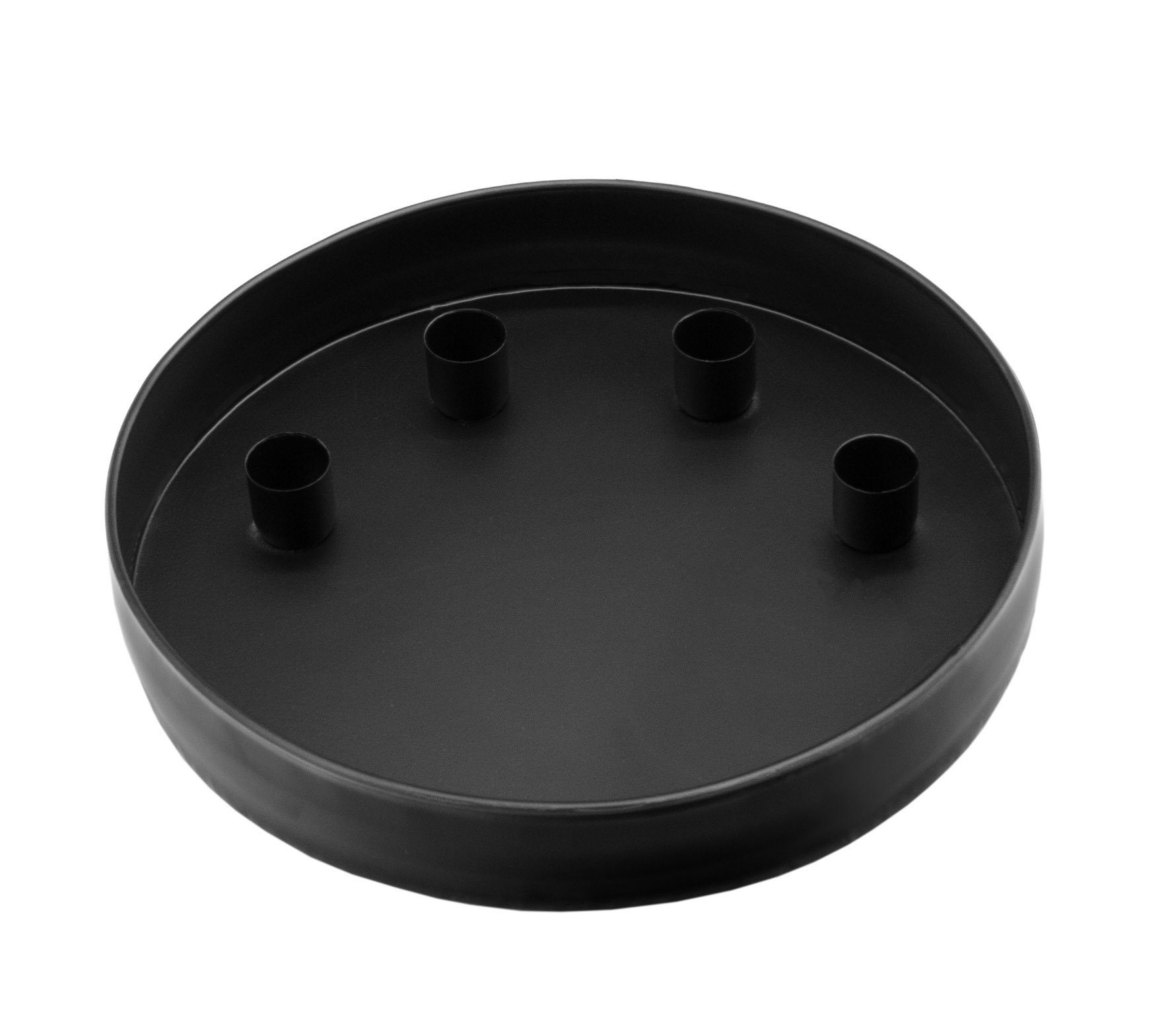 Spetebo Kerzentablett Metall Kerzentablett für 4 Stabkerzen - 26 cm (Packung, 1 tlg), Kerzenständer rund in schwarz