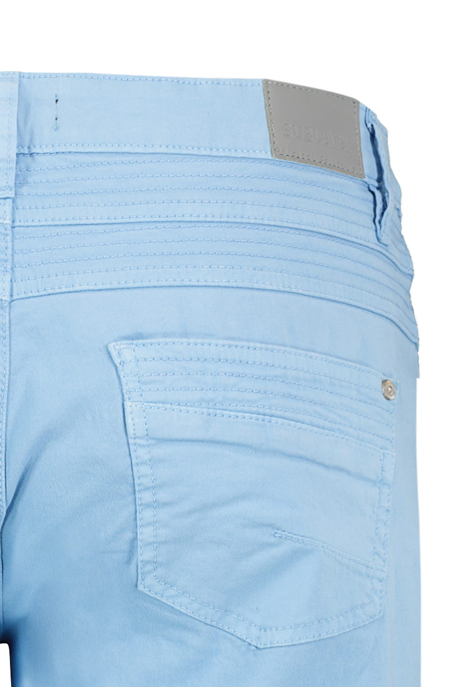 SUBLEVEL Bermudas Elastischer Materialmix, 5-Pocket-Details, Beinumschlag für Baumwolle Regular Fit unifarben atmungsaktiv Reißverschluss
