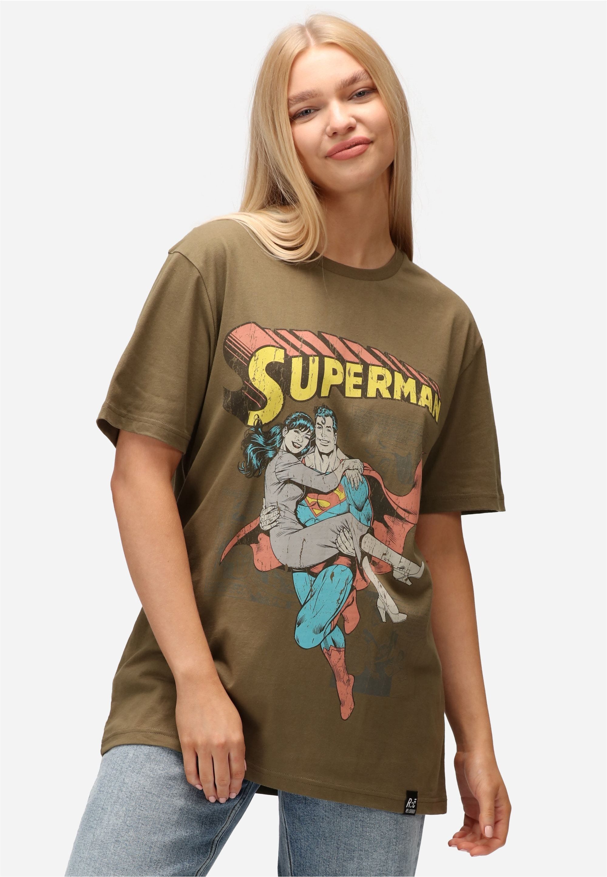 Recovered T-Shirt Superman Comic Graphic (1-tlg) mit coolem Superman-Print im Comic-Stil