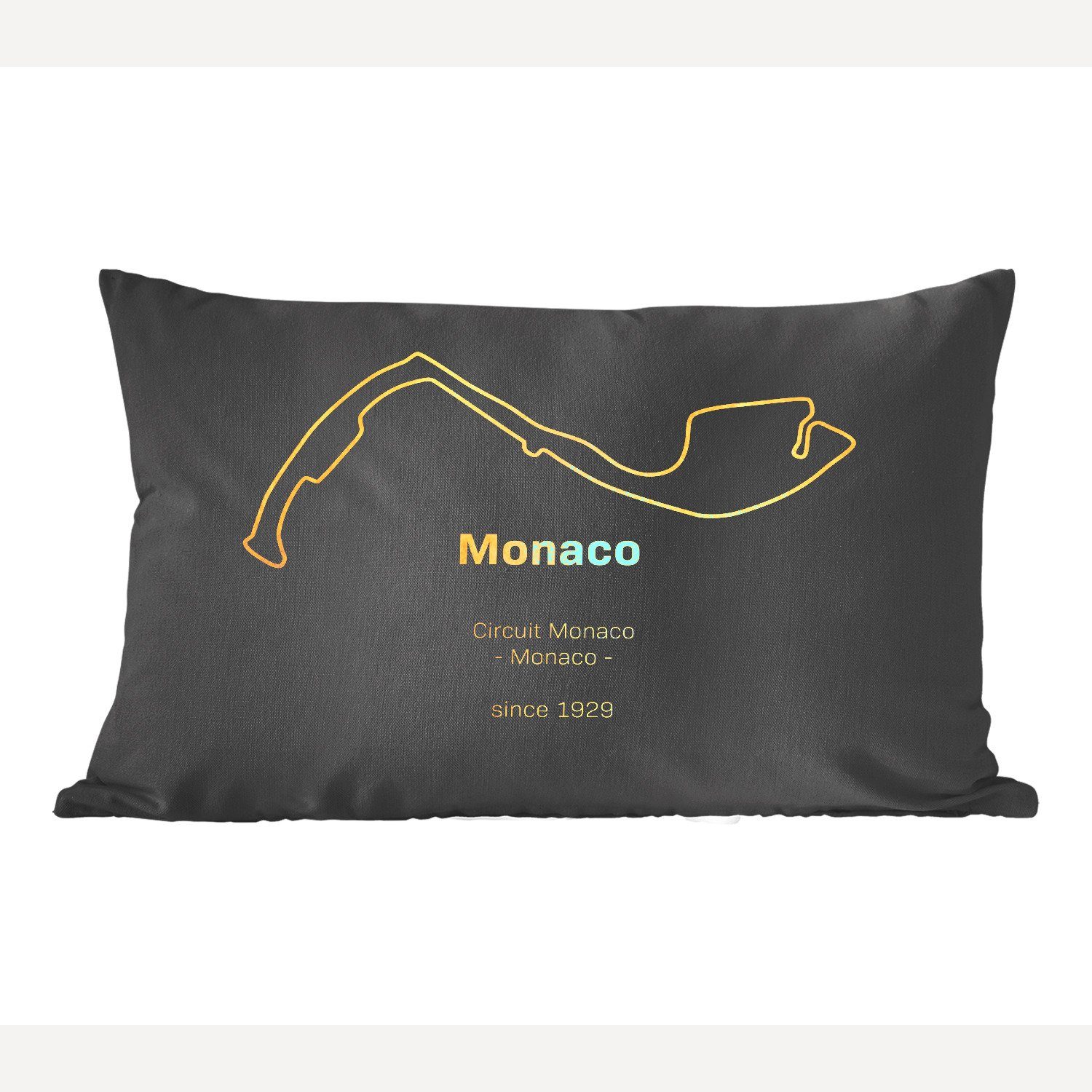 MuchoWow Dekokissen F1 - Rennstrecke - Monaco, Wohzimmer Dekoration, Zierkissen, Dekokissen mit Füllung, Schlafzimmer