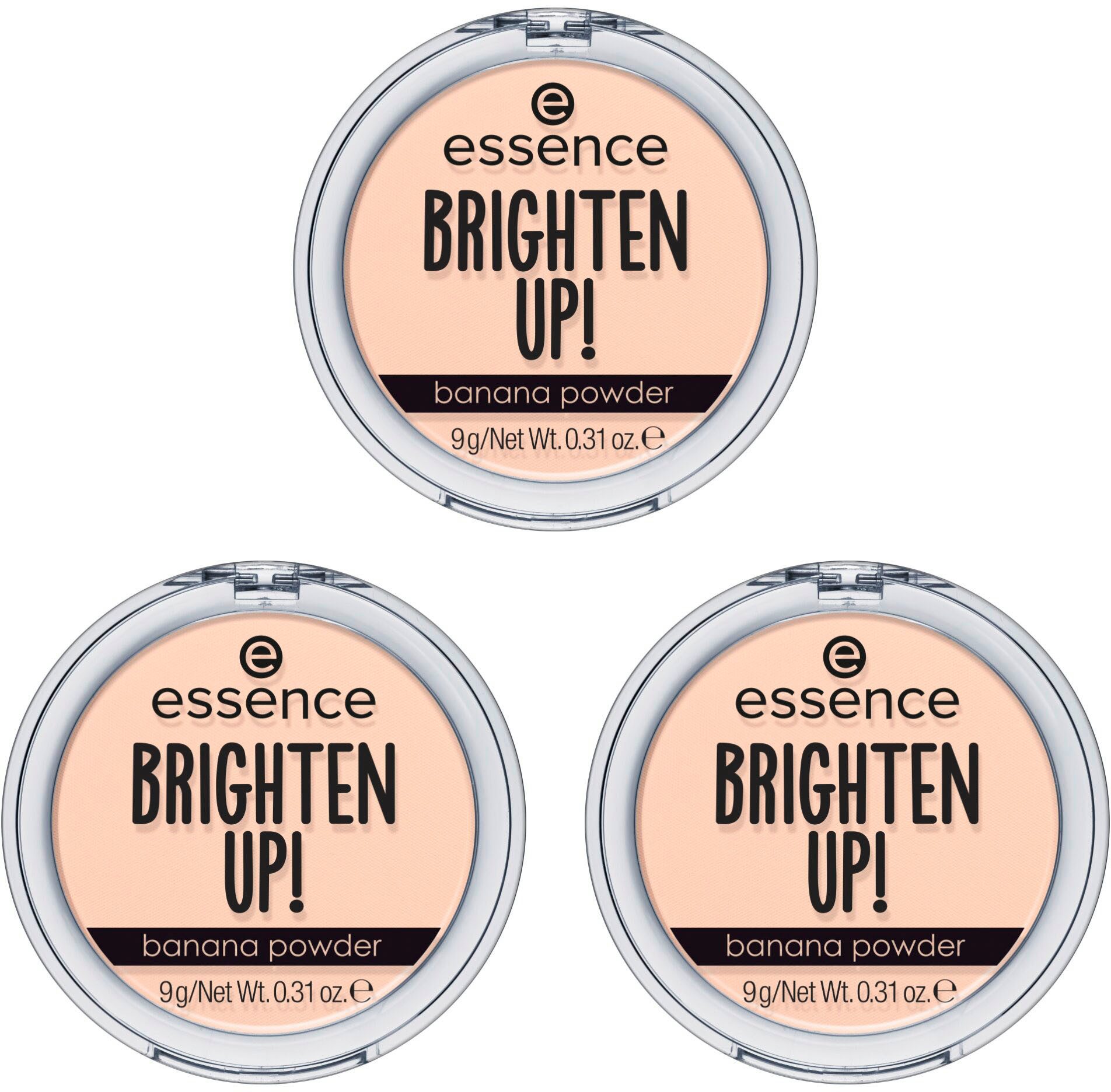 Essence Puder BRIGHTEN UP! banana powder, 3-tlg., mit softem gelb