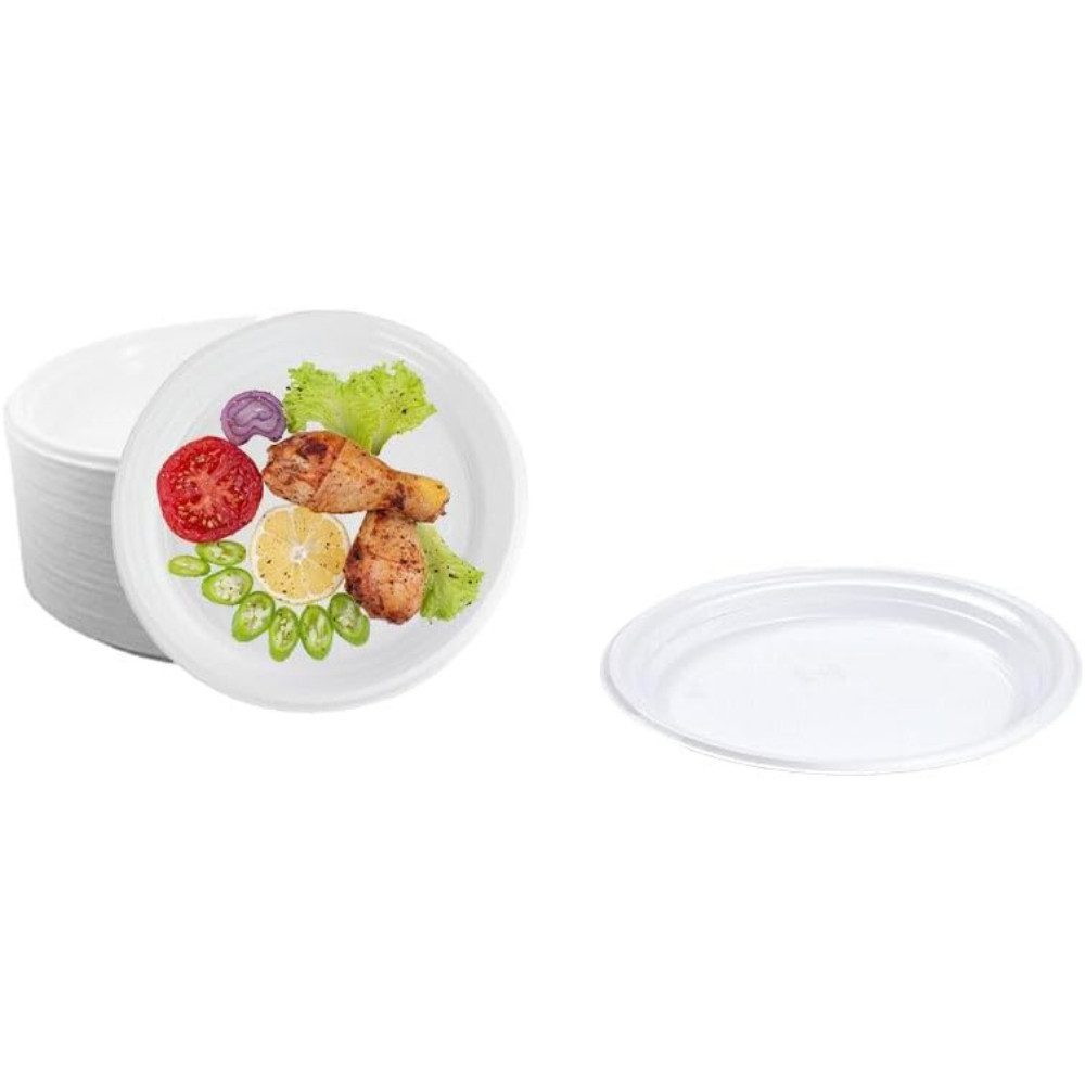 Lauroo Grillteller Menüteller Ungeteilt – Ø22 cm Teller 50 Stück, (50 St)