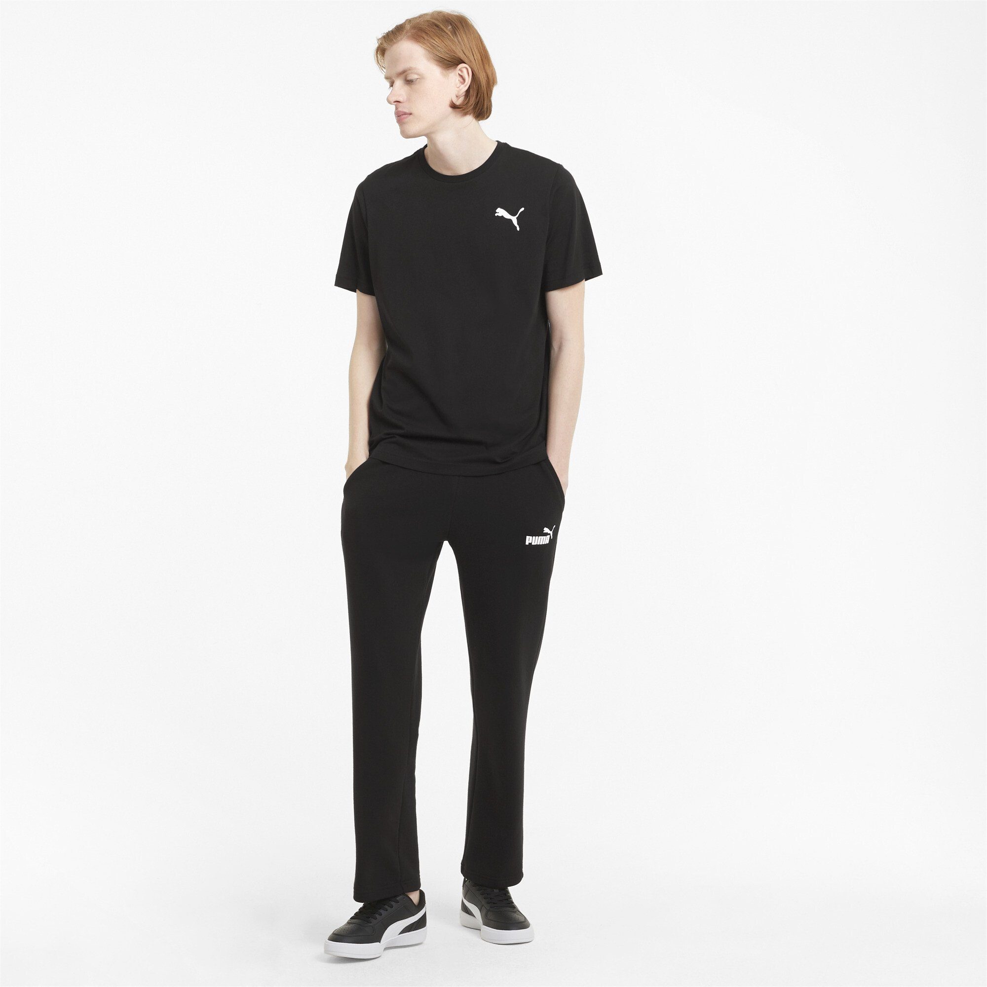 Black Sweatpants PUMA Herren Essentials Sporthose Logo