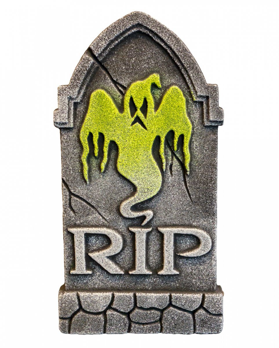 Dekoobjekt Kleiner Grabstein mit Geist als Halloween Deko 41c