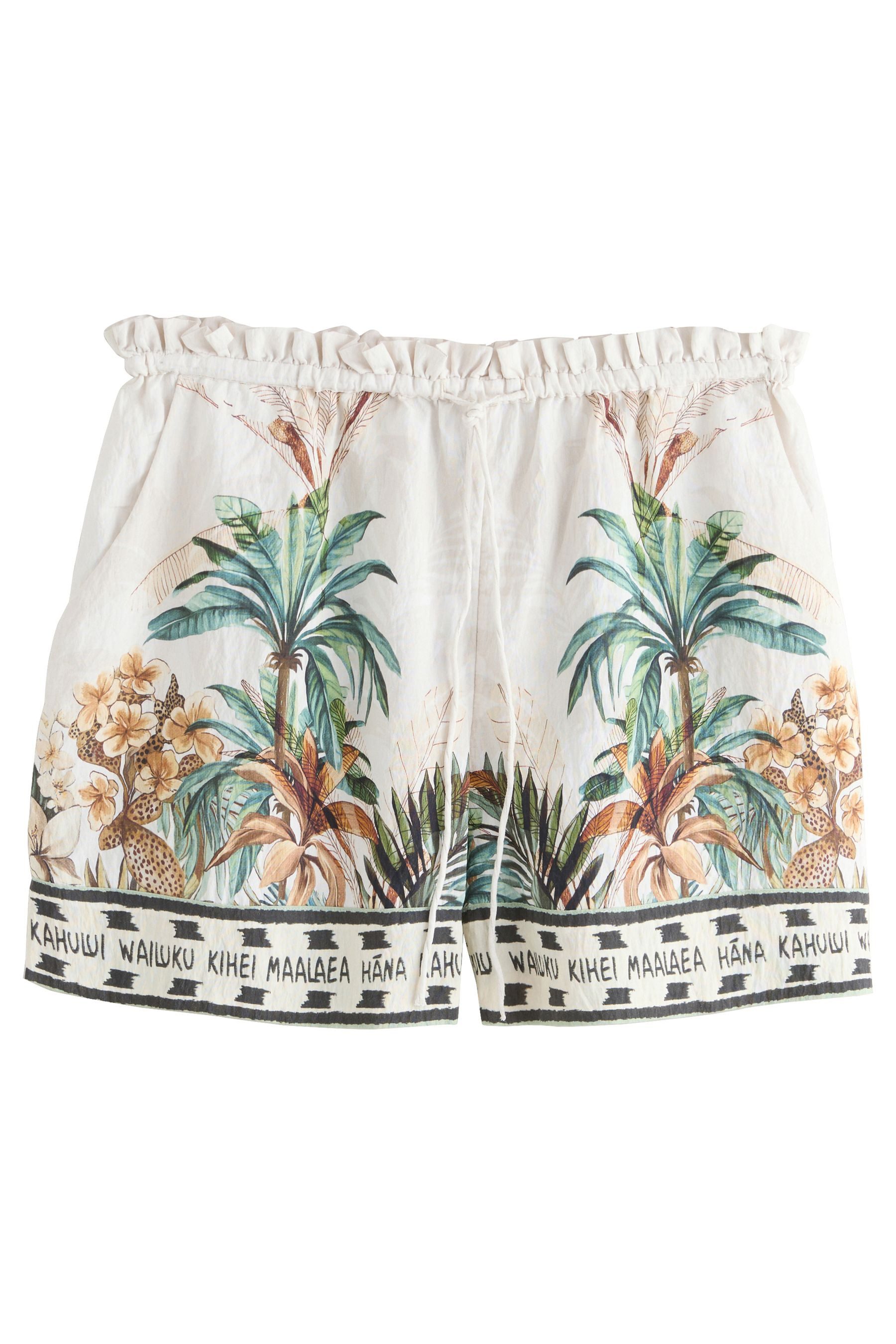 Ecru Palm Print