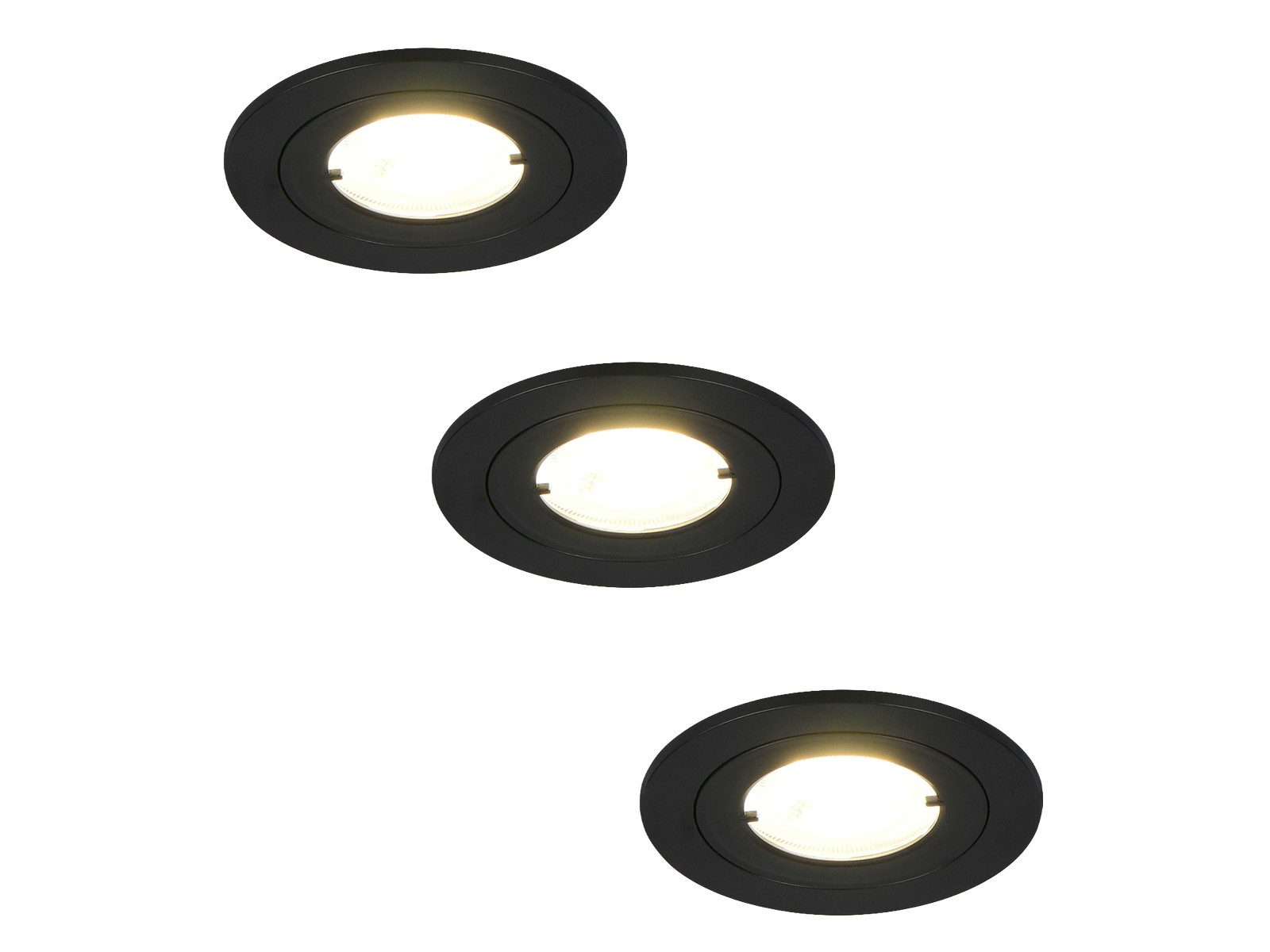 TRIO Leuchten LED Einbaustrahler flache Einbautiefe 230V ohne Trafo Ø 8cm, Dimmbar, LED fest integriert, Warmweiß, Decken-Einbaustrahler flach-e Einbautiefe