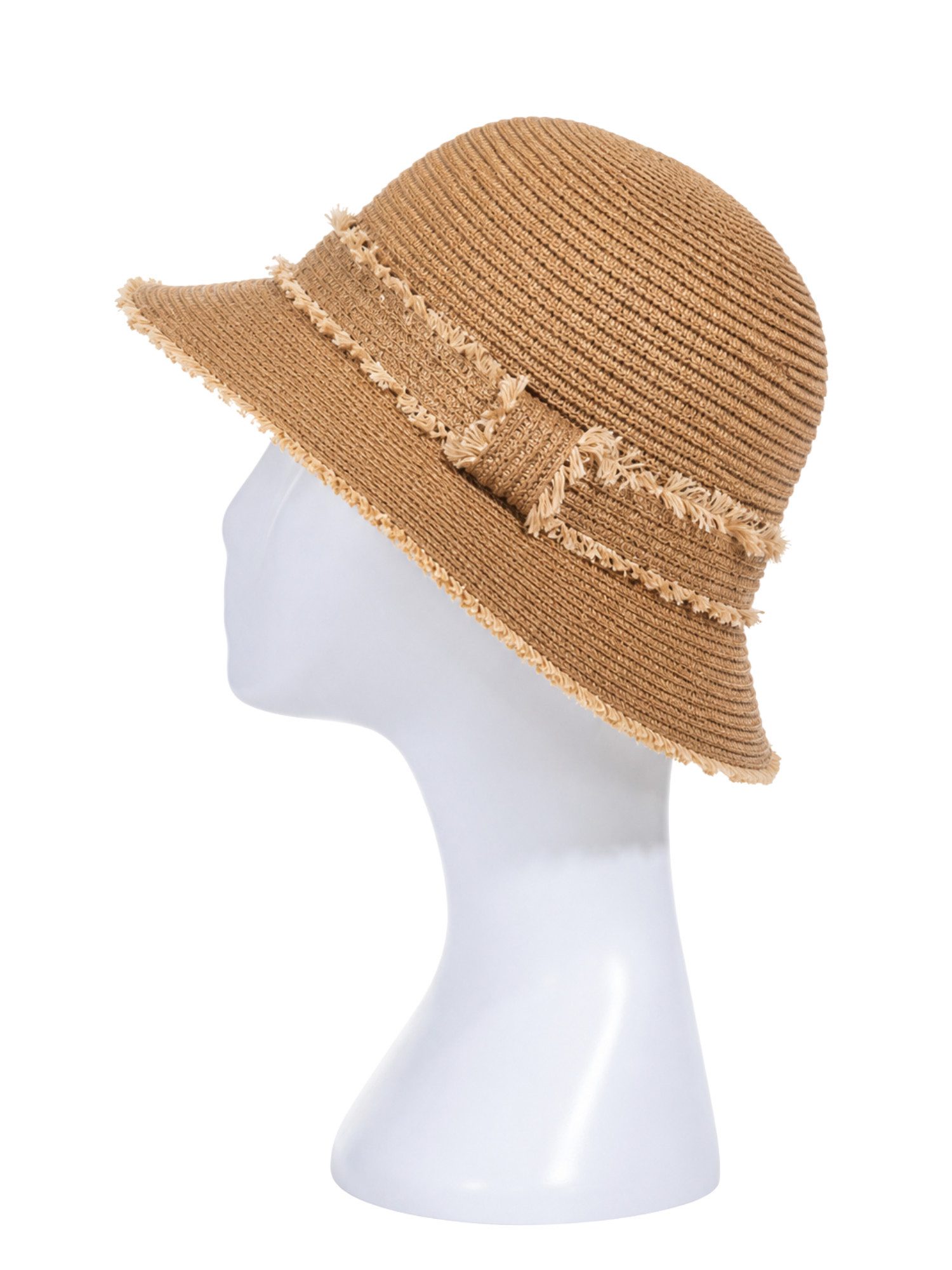 Brise Textil Sonnenhut Damen Sonnenhut mit Fransen-Detail – Leichter Sommerhut aus Papier Leicht, Sommerlich, Sonnenhut