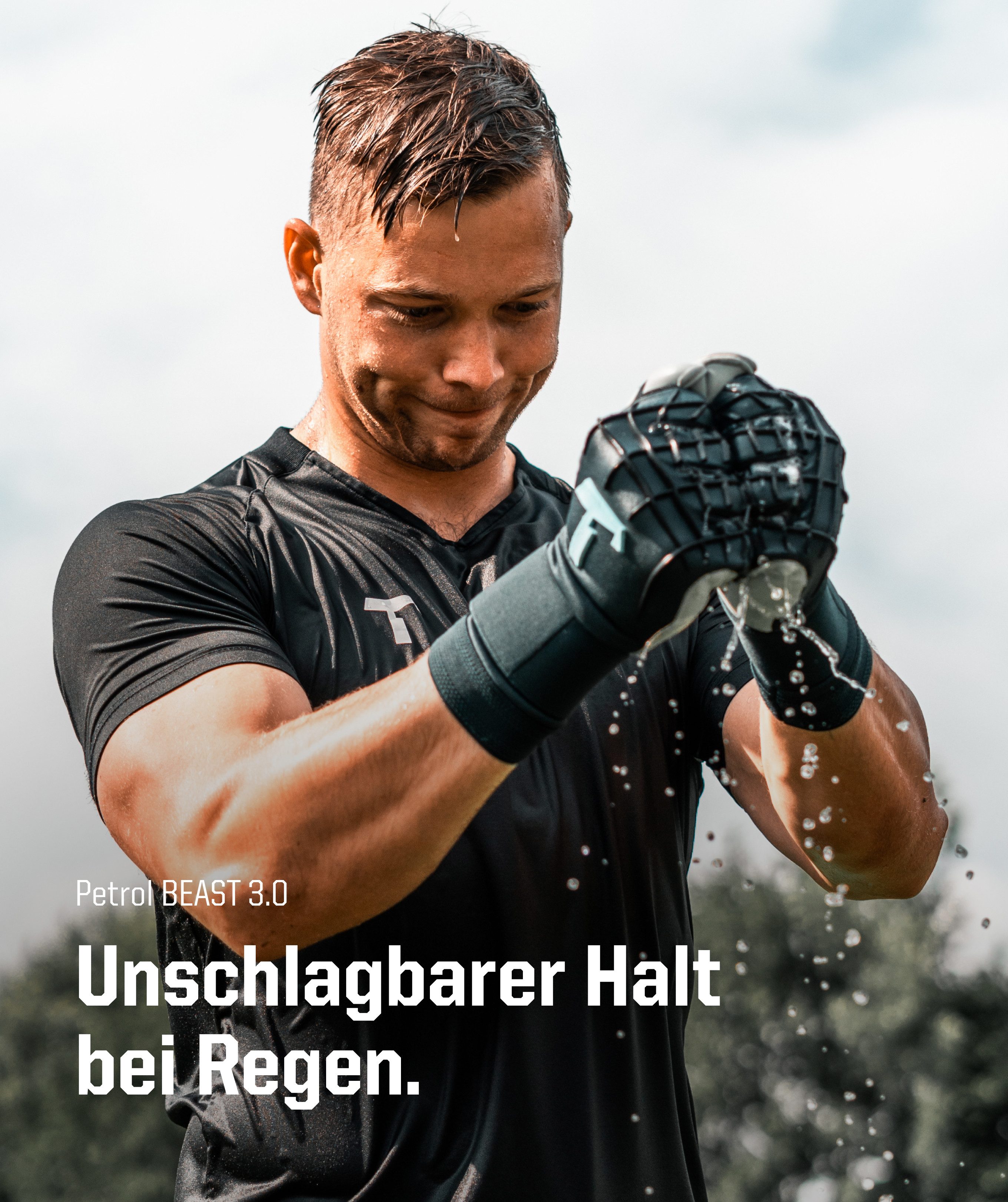 T1TAN Torwarthandschuhe Erwachsene, Petrol BEAST, Größe 6-11