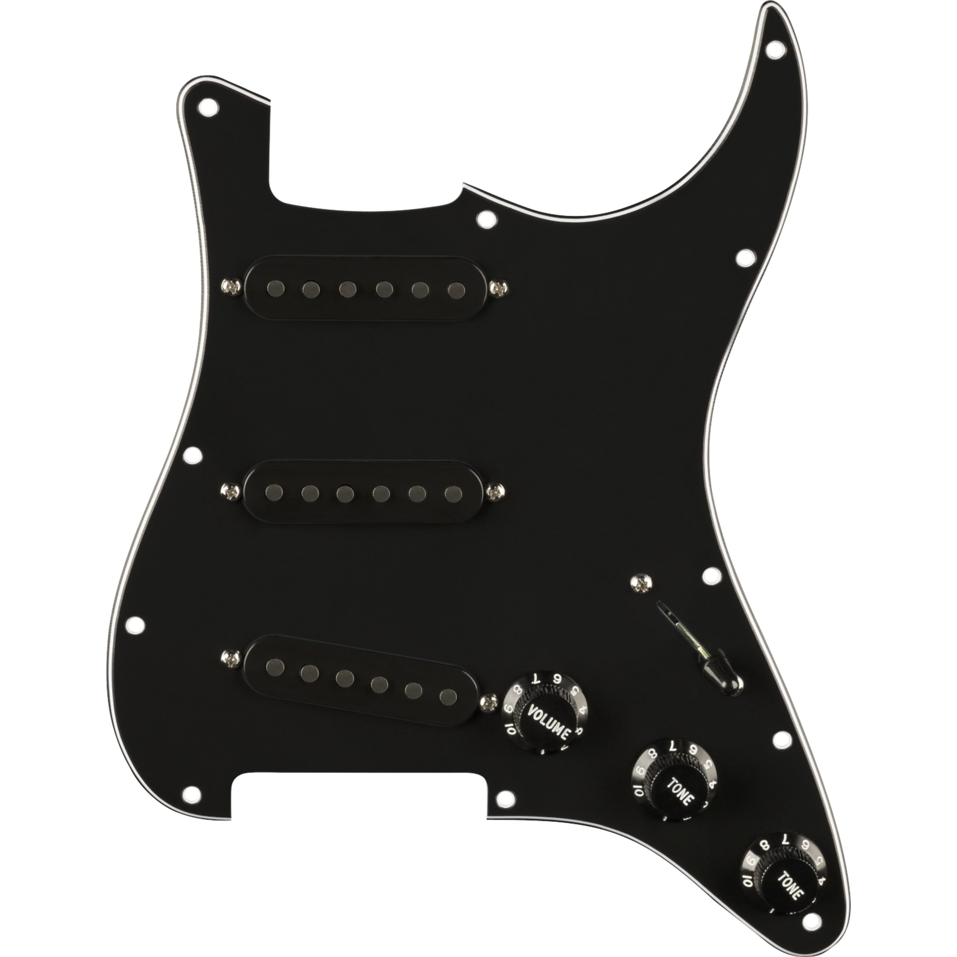 Fender Tonabnehmer, (E-Gitarre Tonabnehmer, Single-Coil), '65 Strat Pre-Wired Pickguard Black - Single Coil Tonabnehmer für