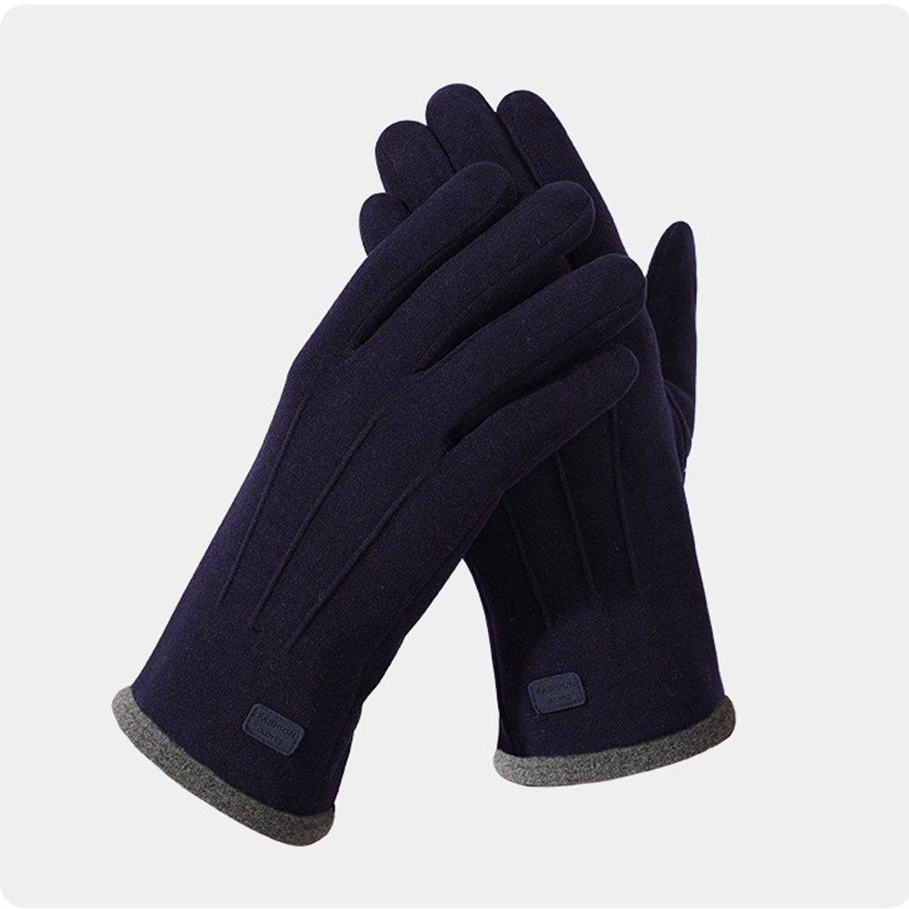 LAPA HOME Fleecehandschuhe Warme Winterhandschuhe Winddicht Touchscreen-Handschuhe Wildleder Dick (Paar) Herren Anti-Rutsch Thermal Handschuhefür Outdoor Sport Fahren Camping Navy blau