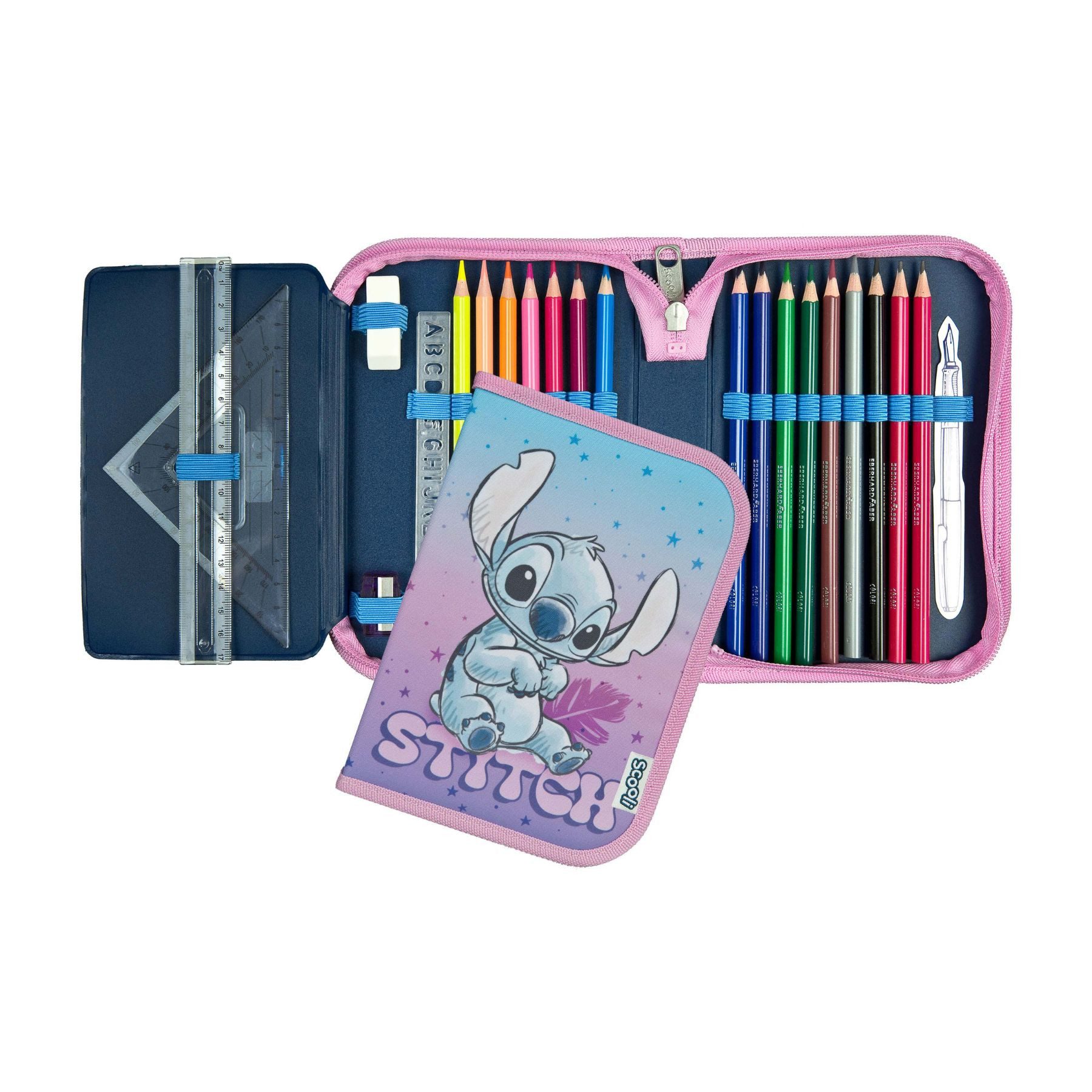 Disney Federmäppchen Lilo & Stitch Gefülltes Kinder für Schule Lernen und Freizeit, (Spar-Set)