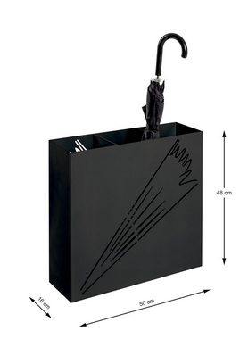 freiraum Schirmständer 22568, in schwarz, Metall - 50x48x16cm (BxHxT)