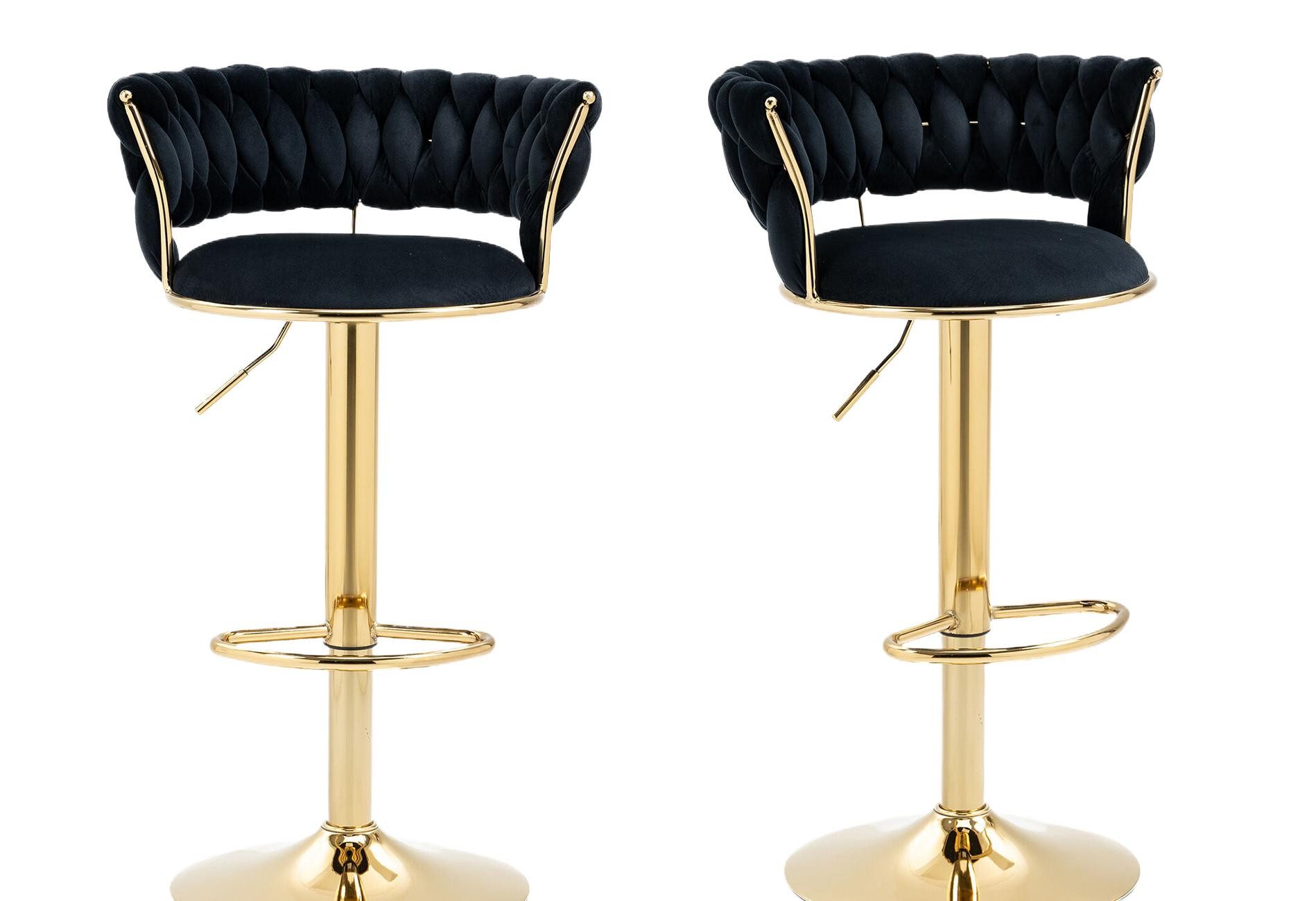 LVHOM Barhocker silber/goldene Stuhlbeine, Moderne Samt-Hochstuhl/Barstuhl günstig online kaufen