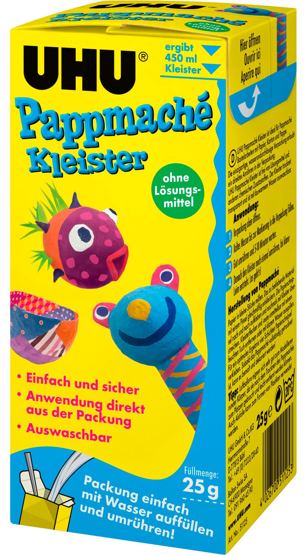 UHU Bastelkleber Pappmaché Kleister, 25g