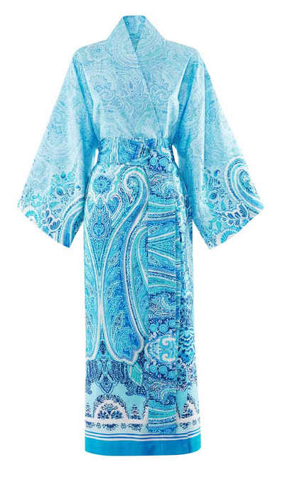 Bassetti Kimono MERGELLINA, midi, Baumwolle, Gürtel, aus satinierter Baumwolle mit Paisleymuster
