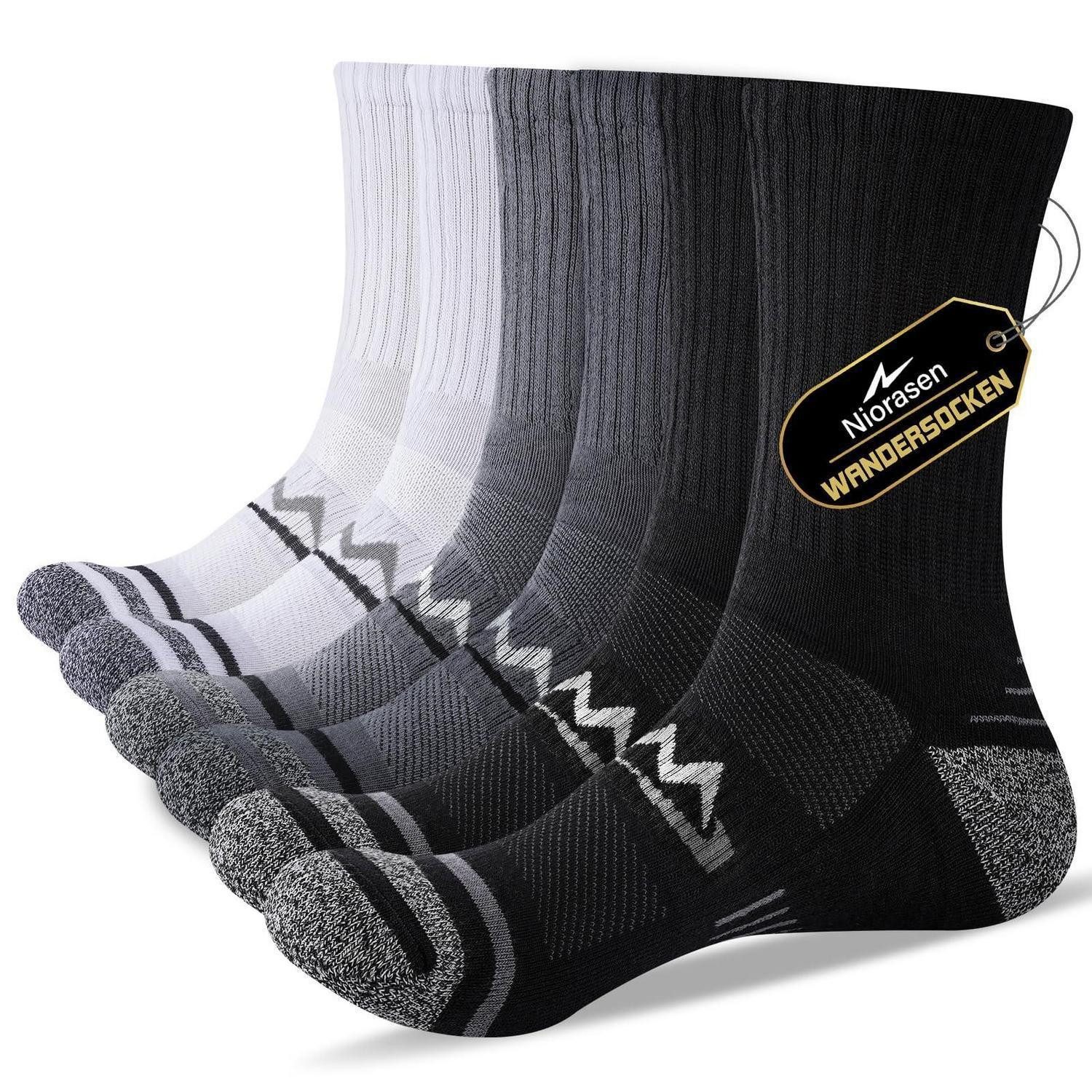 LuxusKollektion Wandersocken Herren Sportsocken 3 Paar Schwarz/Weiß/Grau 39-42