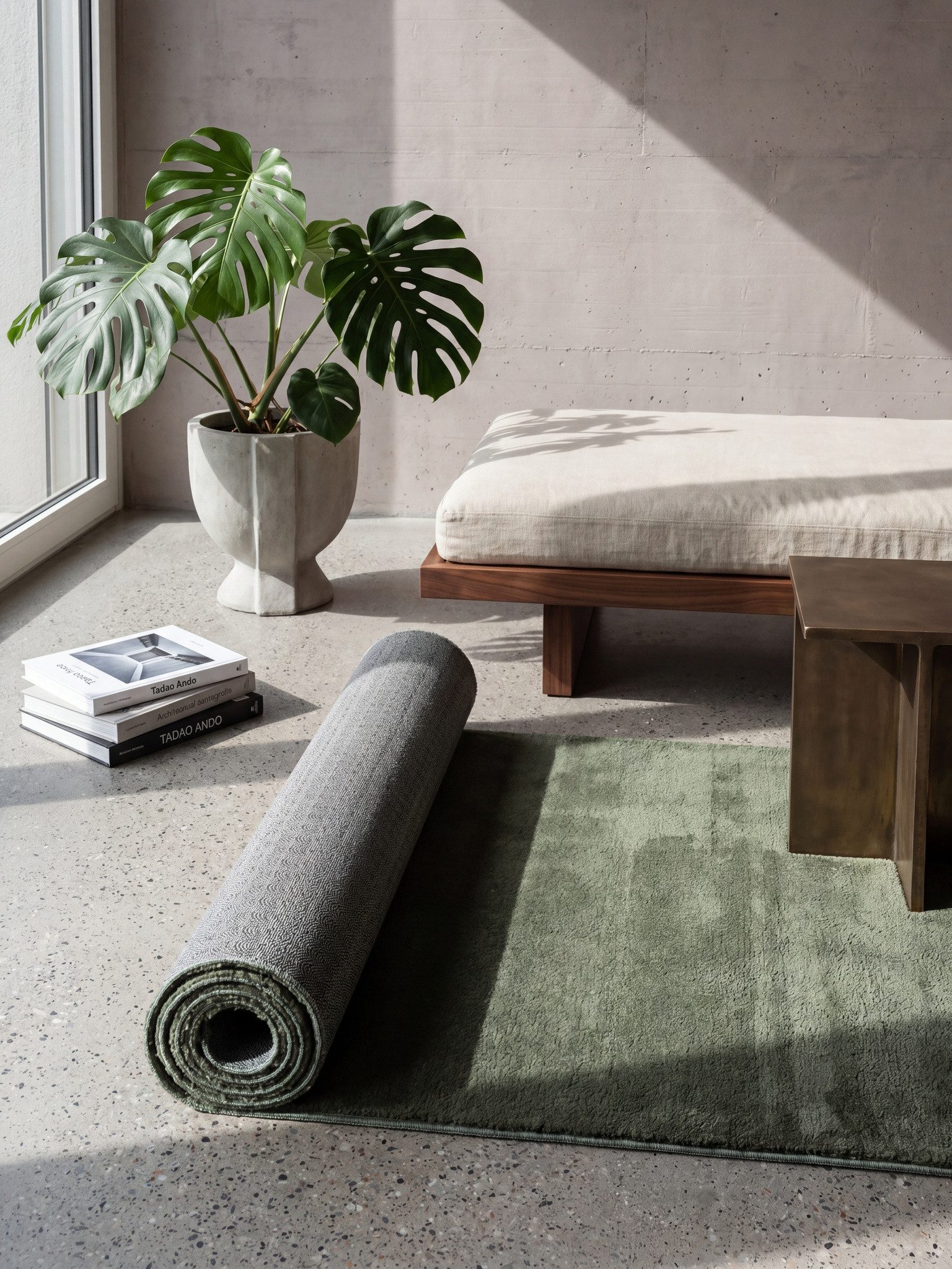 KADIMA DESIGN Teppich ALDAN Teppichläufer Waldgrün 60x110 Uni Polyester Antirutsch, Läufer, Höhe: 18 mm, Trittschalldämmend, Strapazierfähig, Pflegeleicht, Farb – Bild 4 von 5
