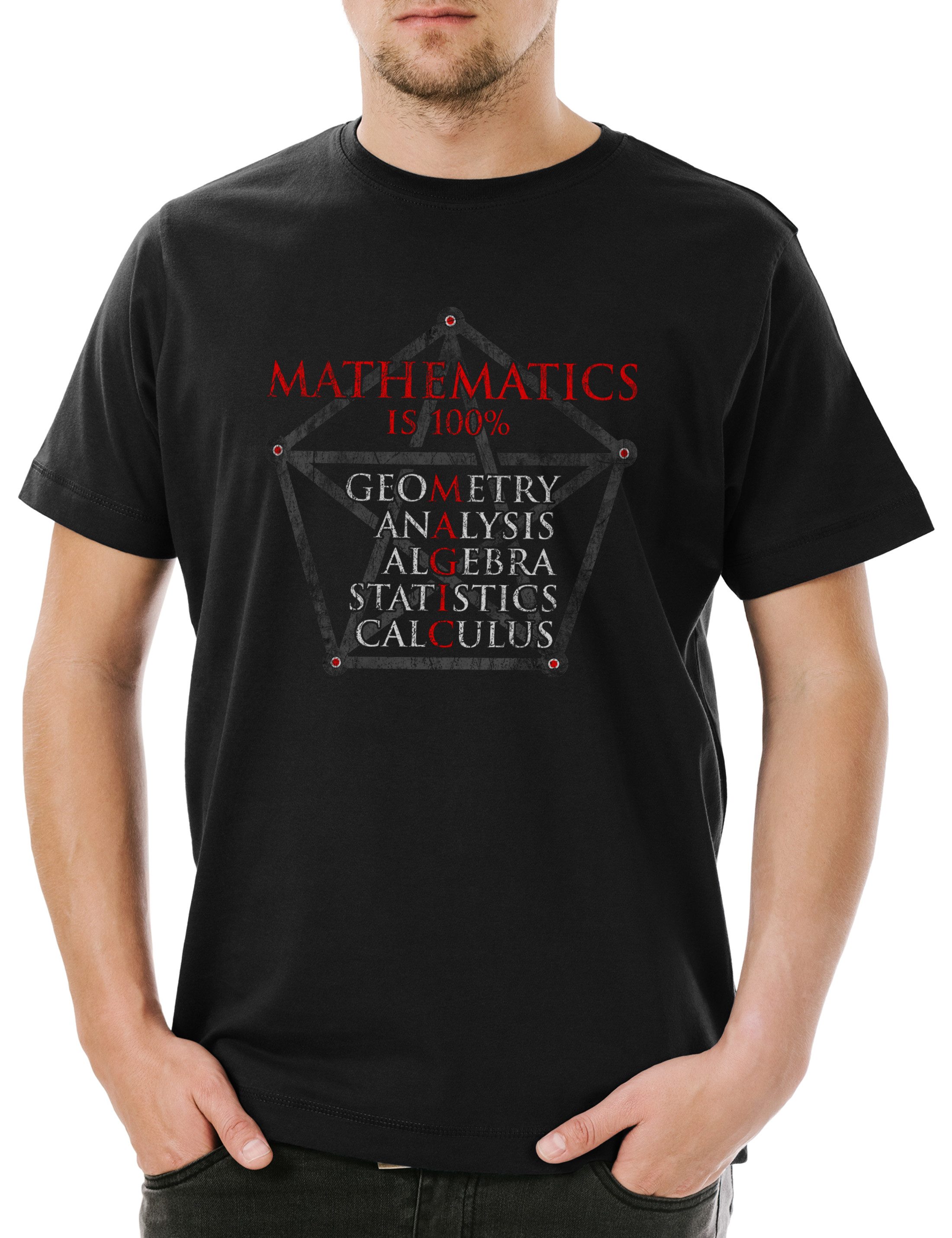 Print-Shirt Mathematic Magic Herren T-Shirt Lehrer Teacher Professor Nerd Geek