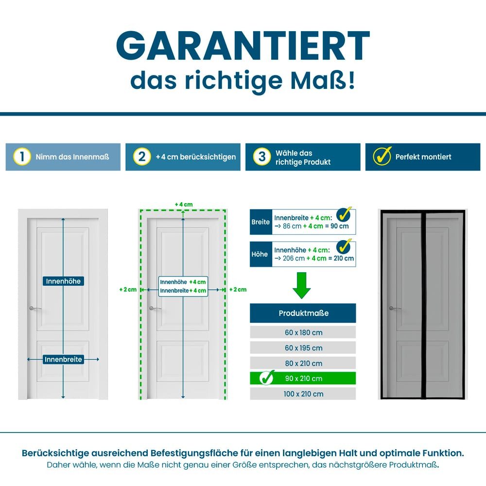 Hoberg Insektenschutz-Vorhang Insekten- & Pollenschutzvorhang für Wohnwagen 60x195cm, (1-St), magnetisch mit Schutz vor Pollen, Fliegen, Wespen etc.