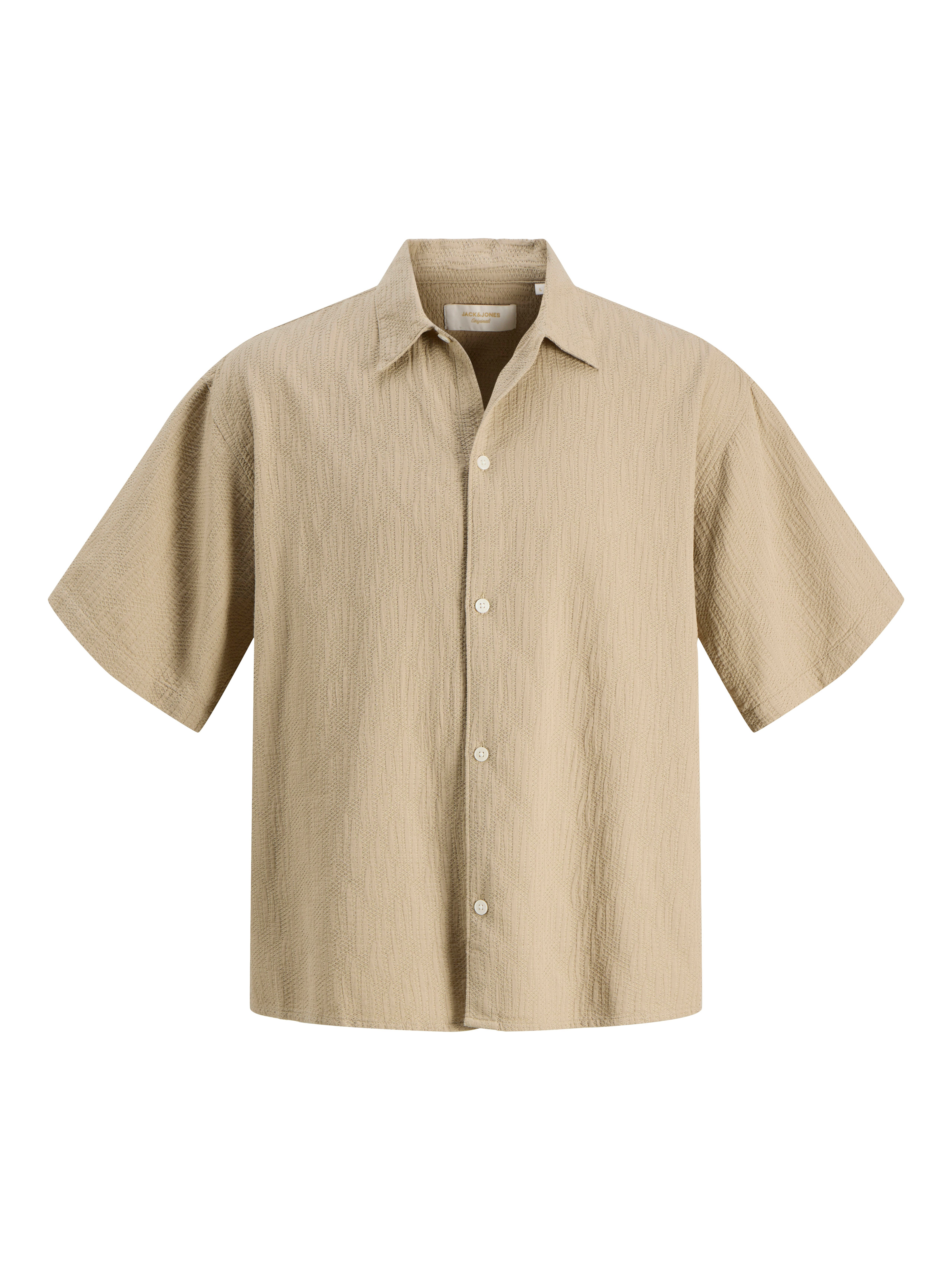 Jack & Jones Kurzarmhemd JORMONTAUK WAVY TEXTURE SHIRT SS SN Baumwolle, relaxed fit – Bild 5 von 5