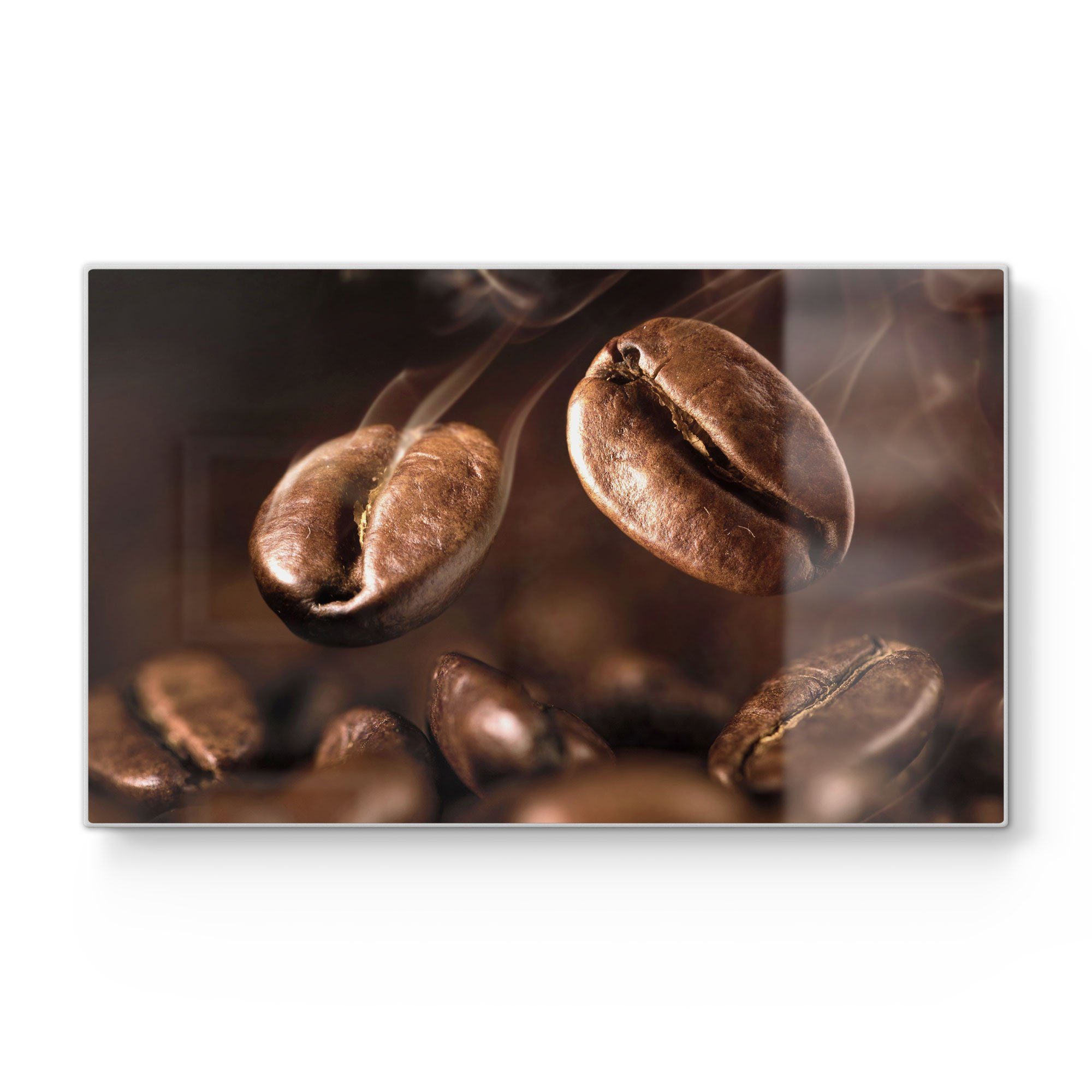 DEQORI Schneidebrett 'Duftende Kaffeebohnen', Glas, Platte Frühstücksbrett Schneideplatte