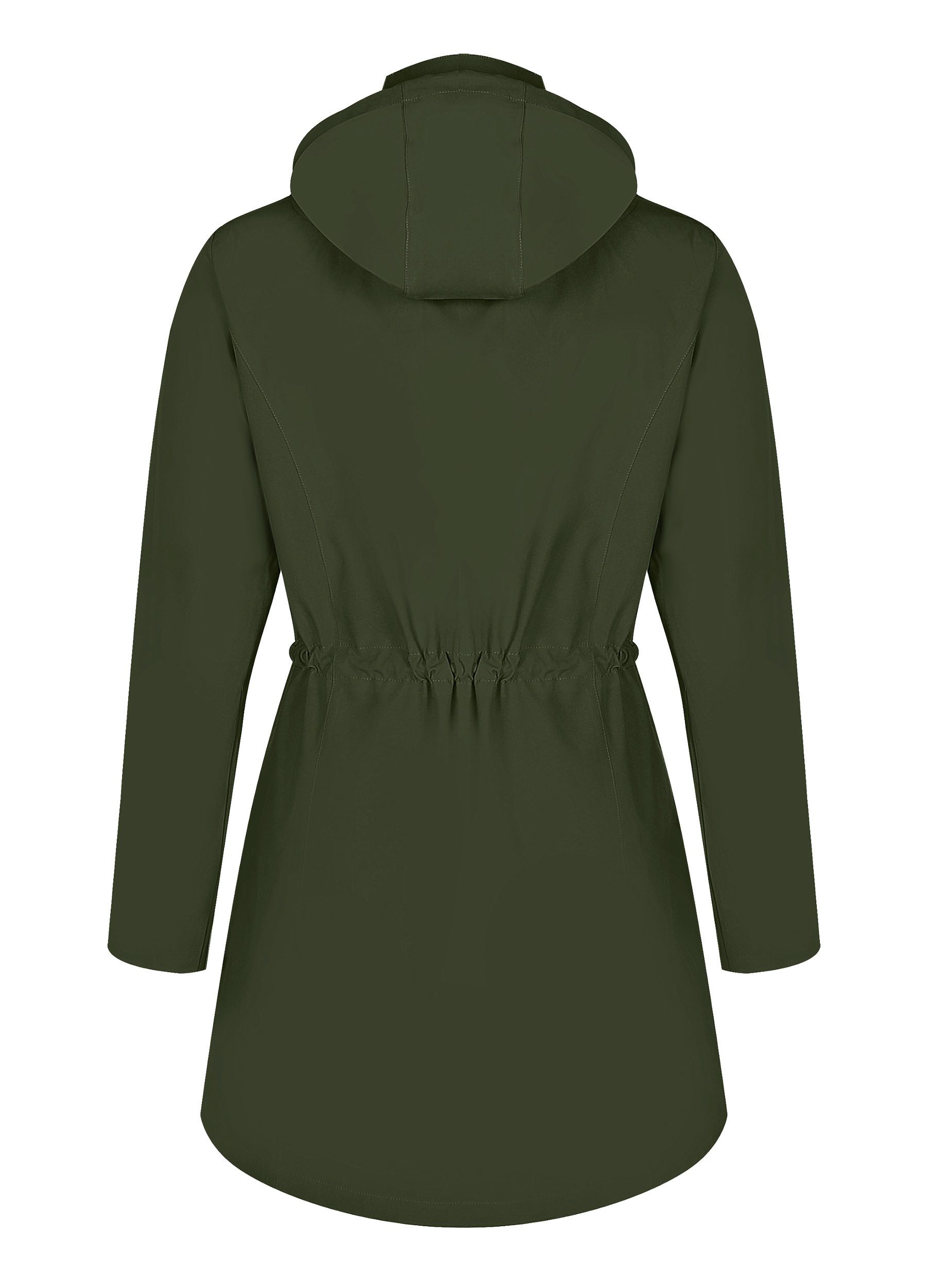 ATLASLAVA Regenjacke Damen Lang – Wasserdicht & Atmungsaktiv mit Kapuze (1-St) Übergangsjacke für Outdoor