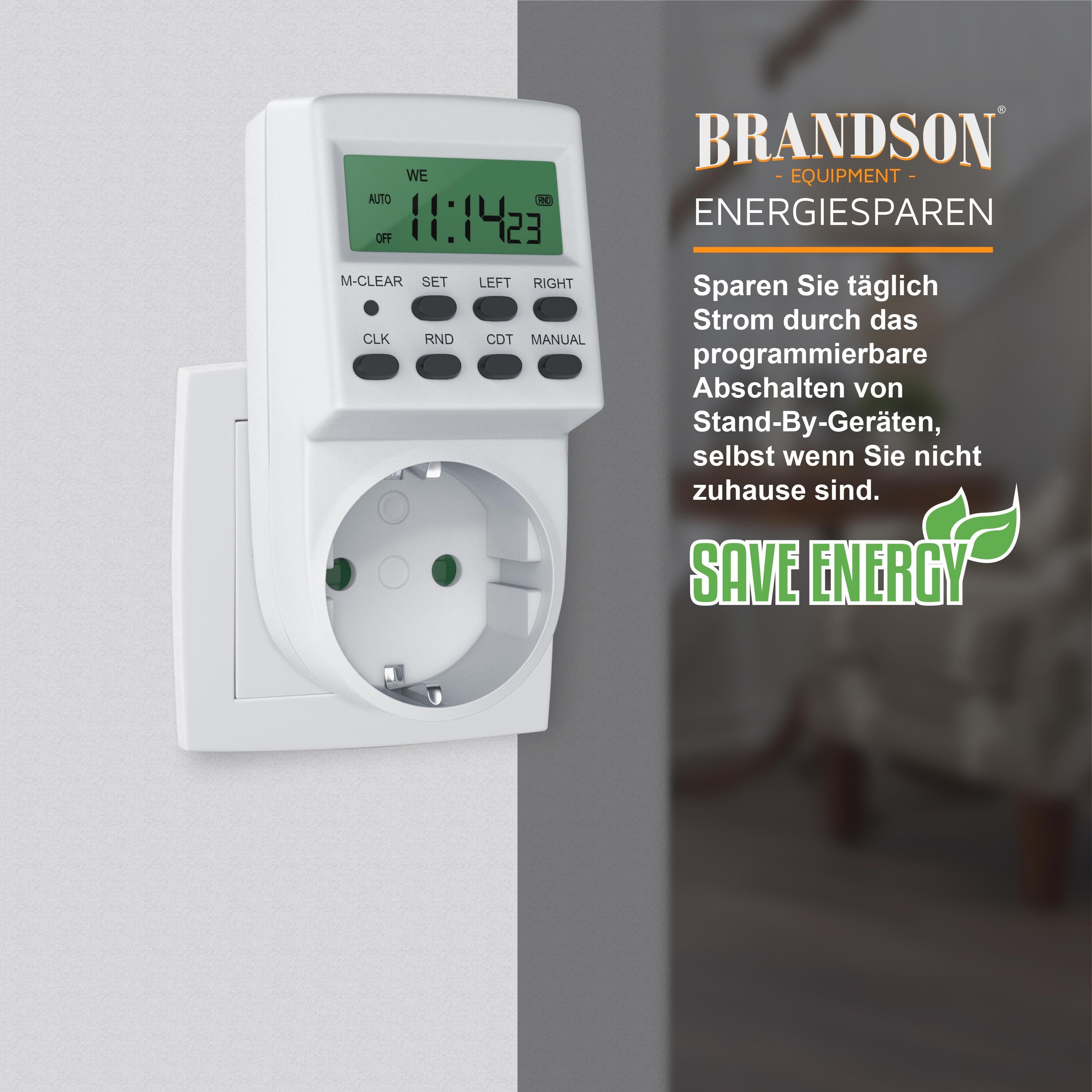 Brandson Zeitschaltuhr, digital, mit Kinderschutzsicherung, 1,5" LCD Display, 20 ON/OFF Programme