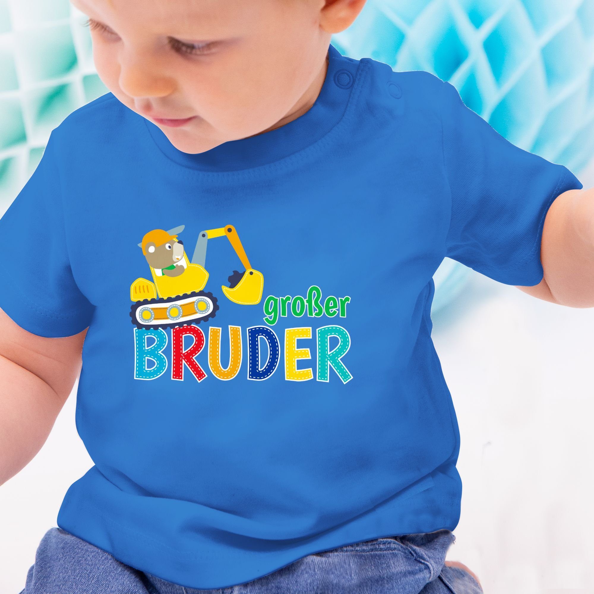 Bruder Bruder Bagger Großer Royalblau T-Shirt 2 Großer Shirtracer