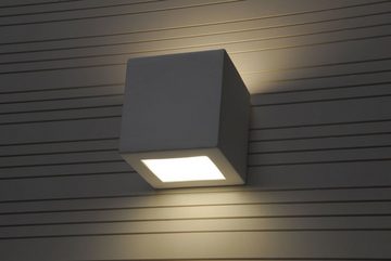 Licht-Erlebnisse Wandleuchte LEO, ohne Leuchtmittel, Design Wandlampe bemalbare Gipsleuchte Lampe