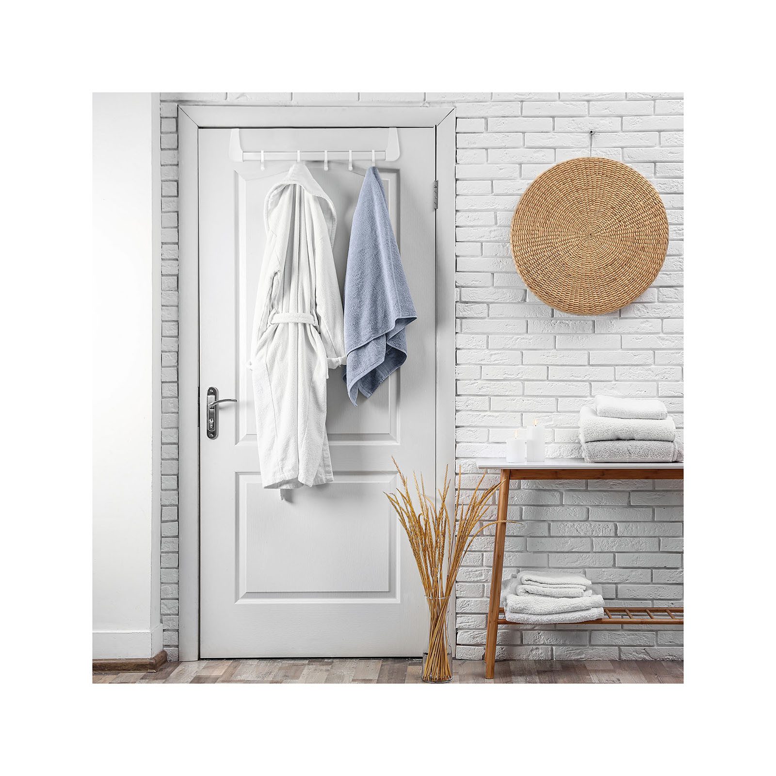 Genius Garderobenhalter Türgarderobe Türhakenleiste Hakenleiste zum Einhängen Genius weiß