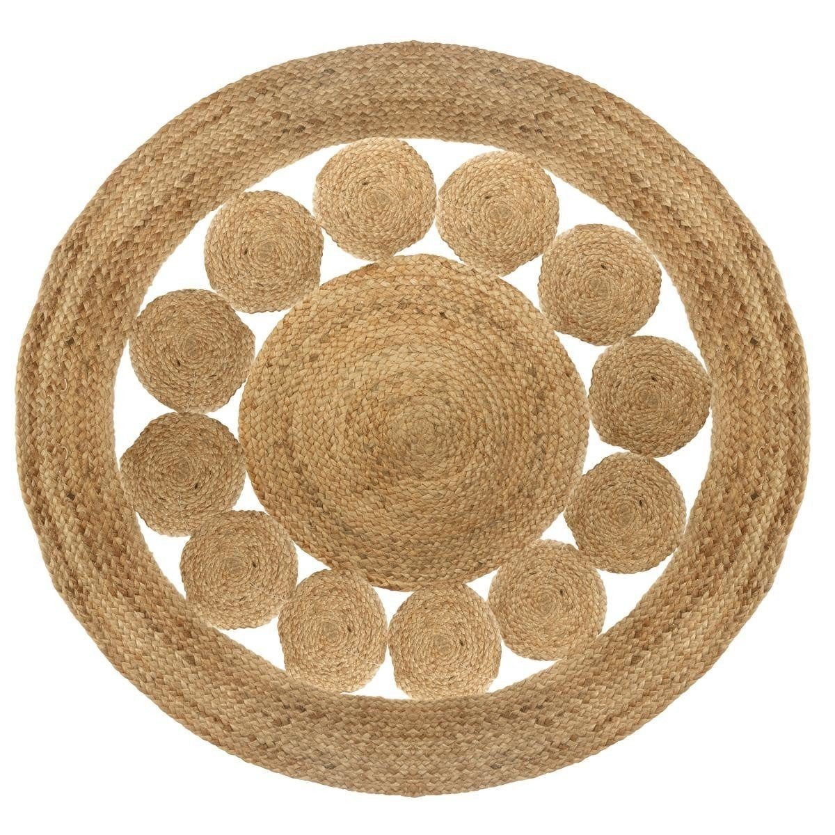 Atmosphera Créateur d'intérieur Teppich Deko-Teppich aus Jute, Ø 120 cm, rund - Atmosphera, rund