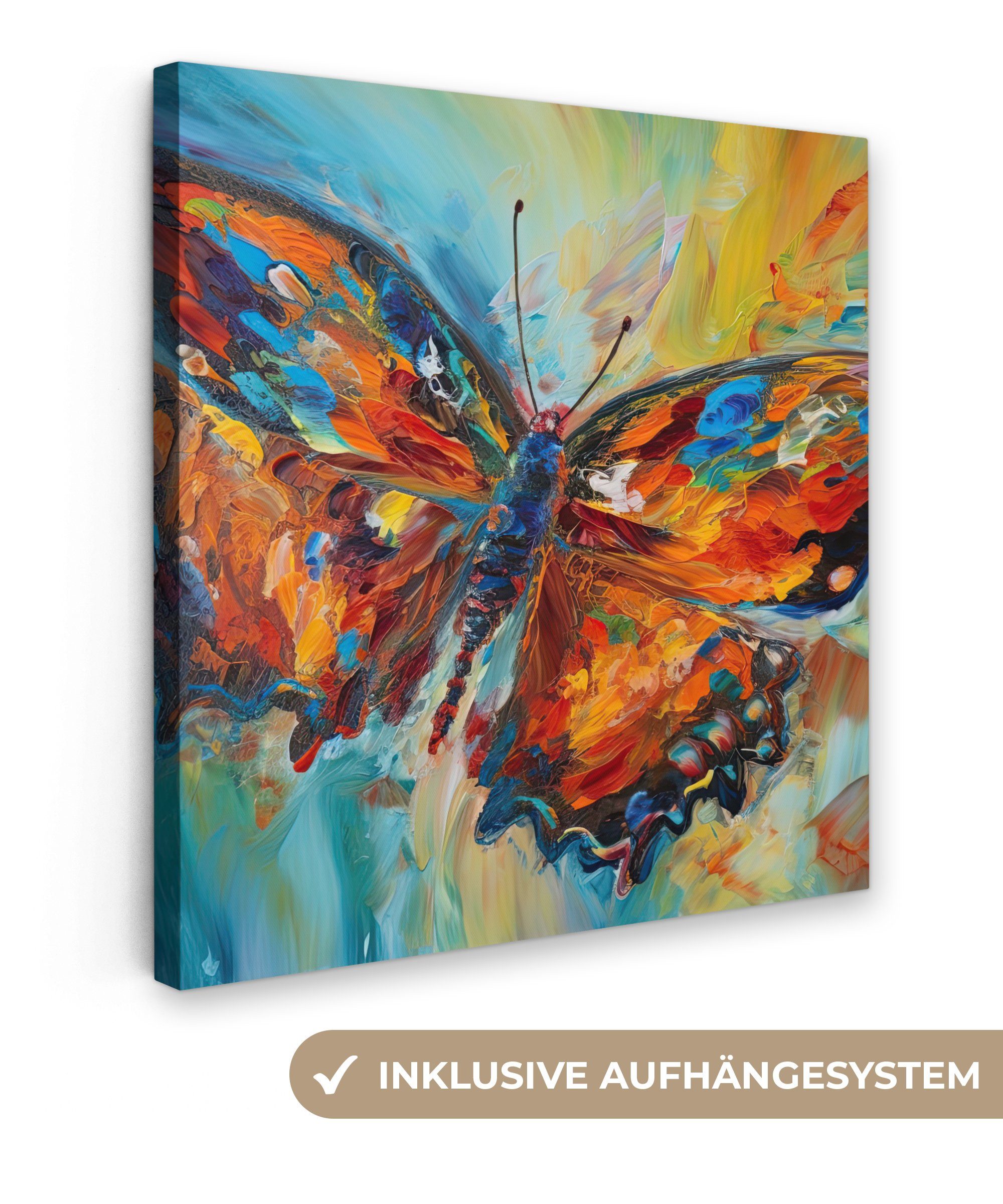 OneMillionCanvasses® Leinwandbild Schmetterling - Farben - günstig online kaufen