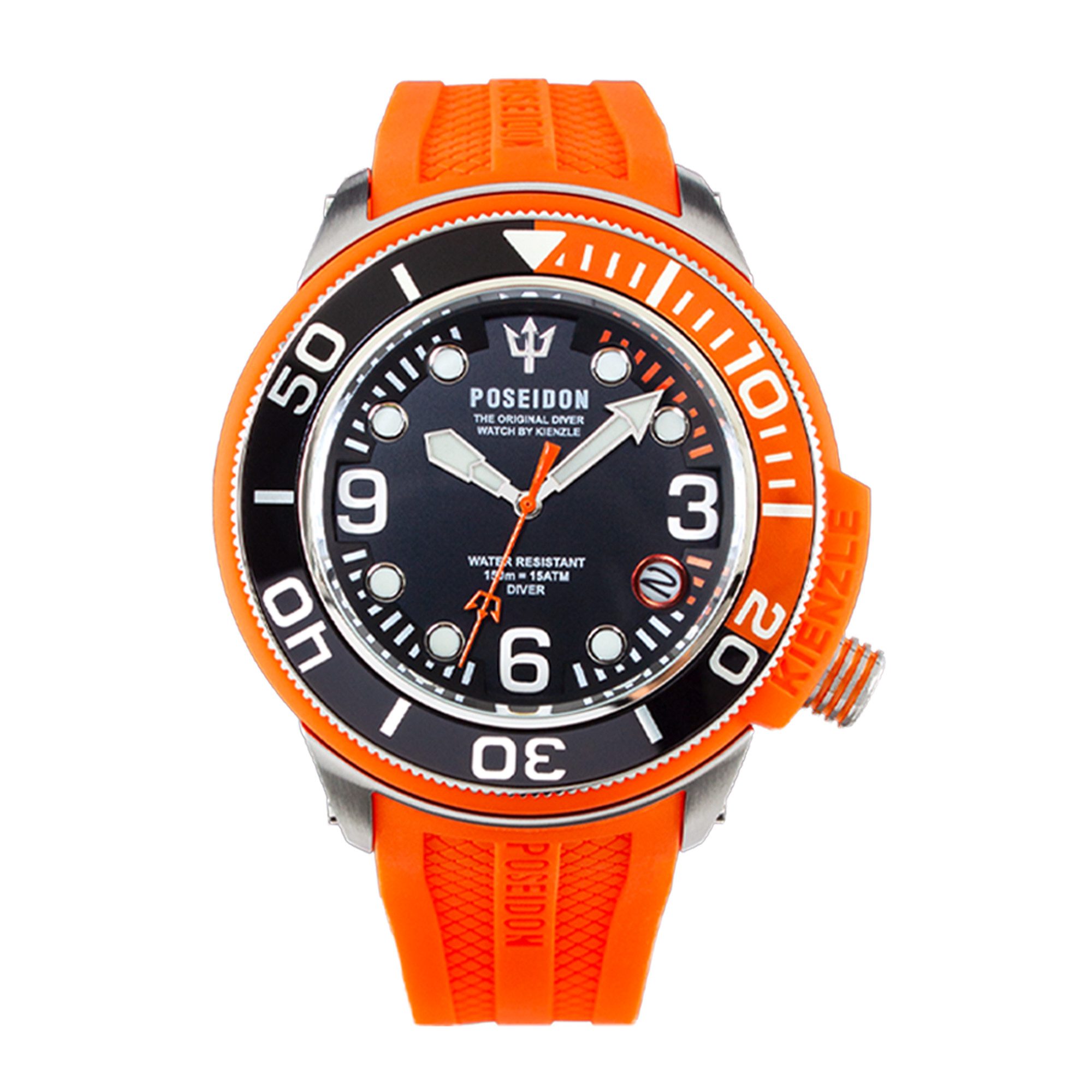 Kienzle Quarzuhr POSEIDON24 Quarz Armbanduhr Edelstahl orange