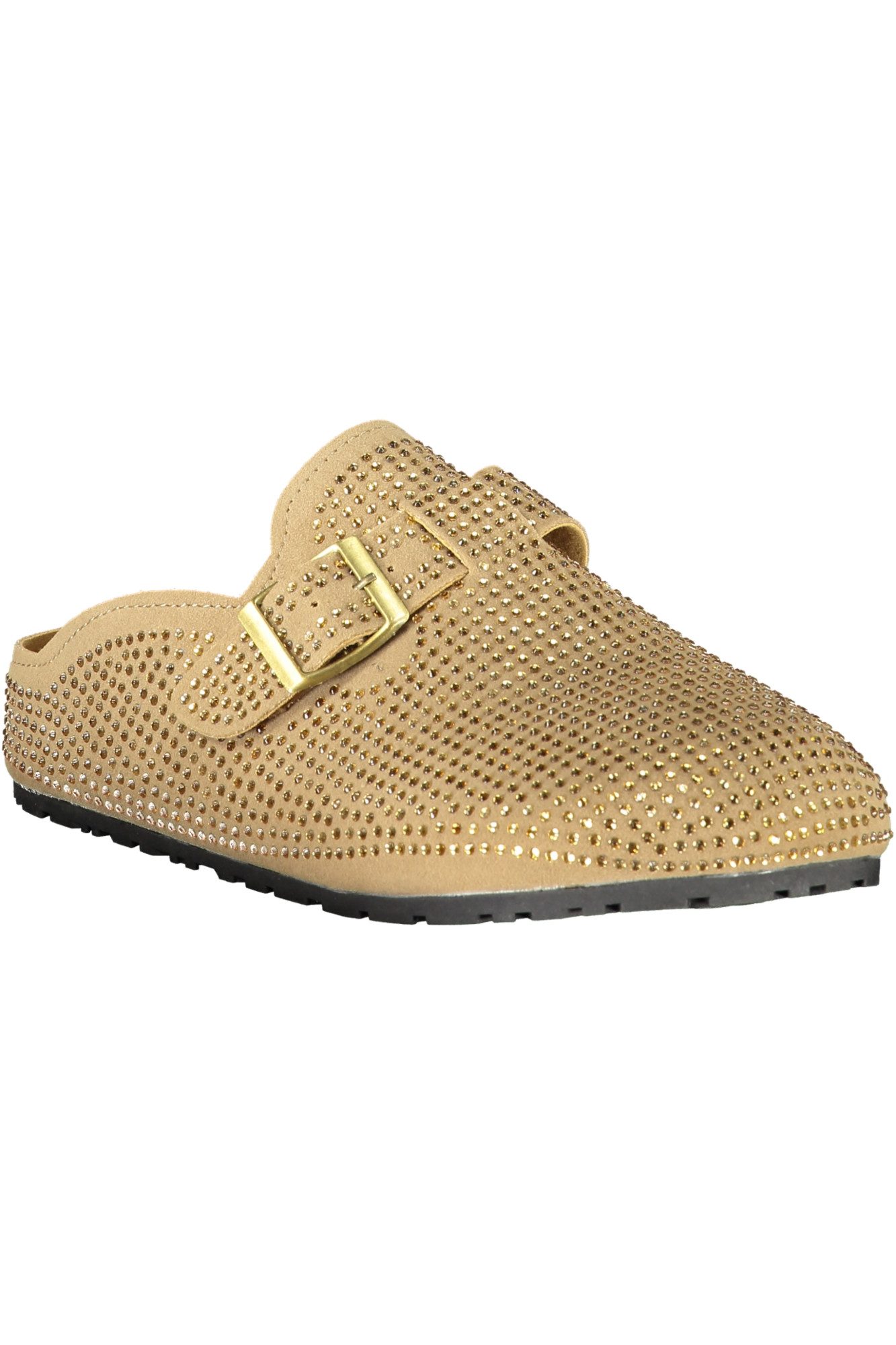 Laura Biagiotti Schlappen Damen-Sommer-Sabot beige mit Strass-Akzent und