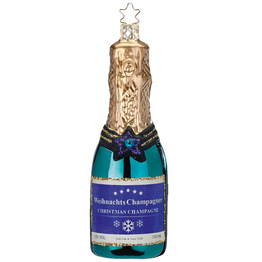 Christbaumschmuck Champagner blaugrün 12,5cm